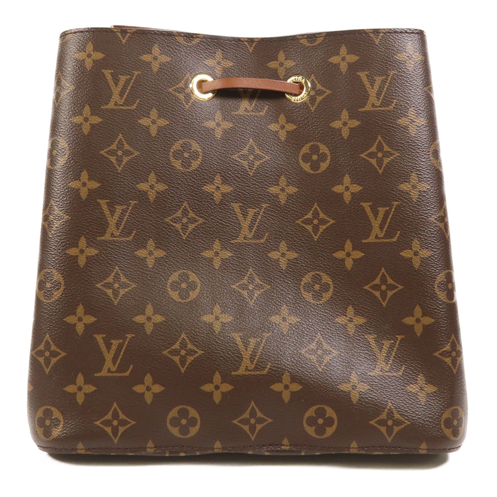 LOUIS VUITTON Monogram NeoNoe MM金扣肩背袋棕色
