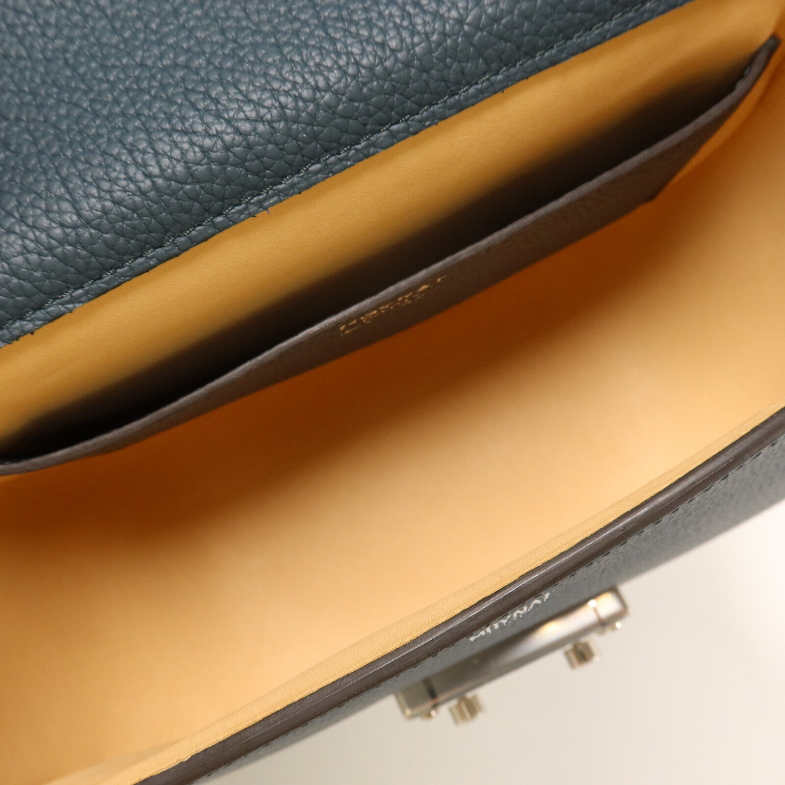 SELECTION 牛皮皮革Moynat Shoulder銀扣手挽肩背兩用袋