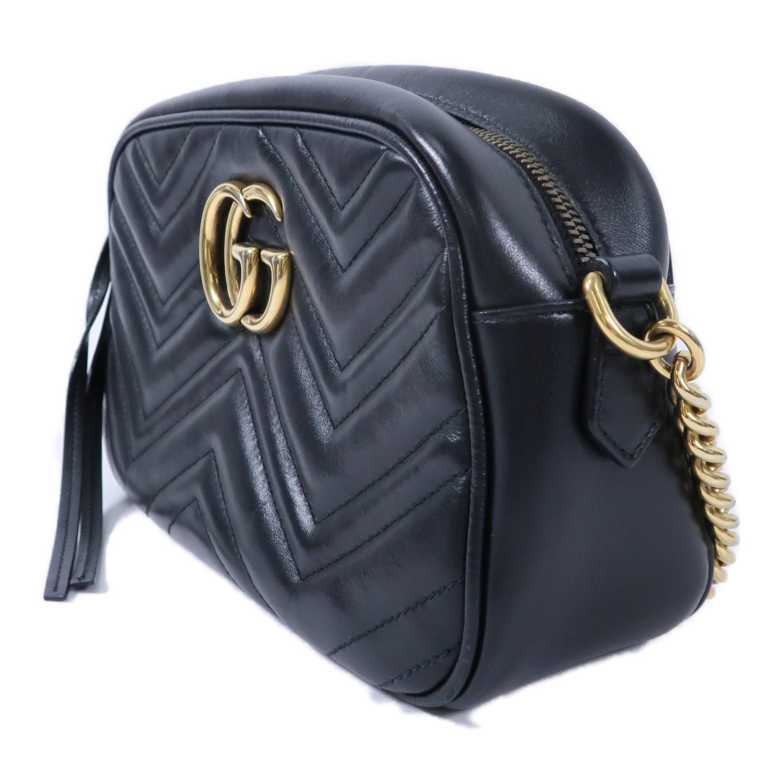 GUCCI 牛皮皮革GG Marmont鏈帶肩背袋