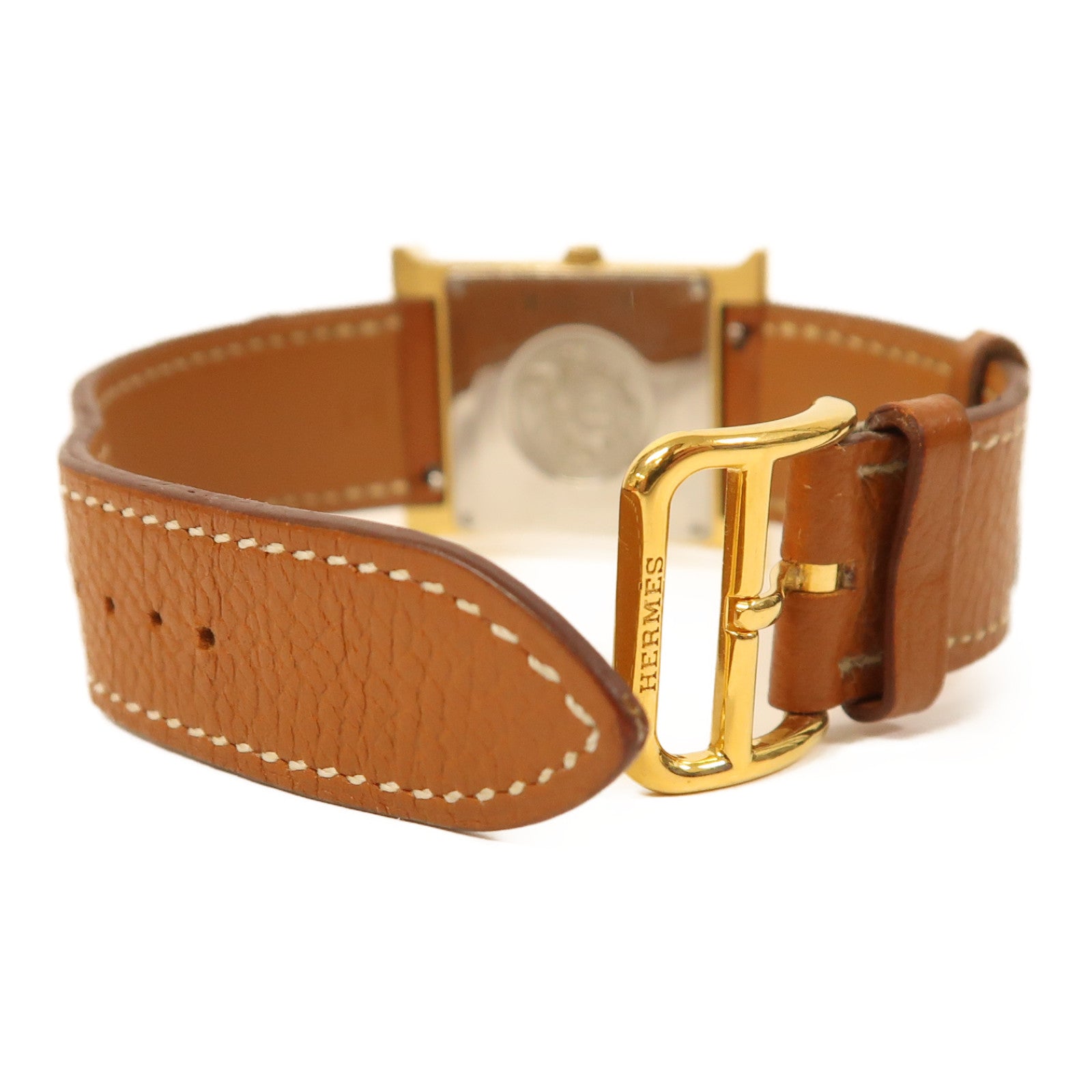 HERMES Heure H Swift皮革手錶石英機芯經典駝色