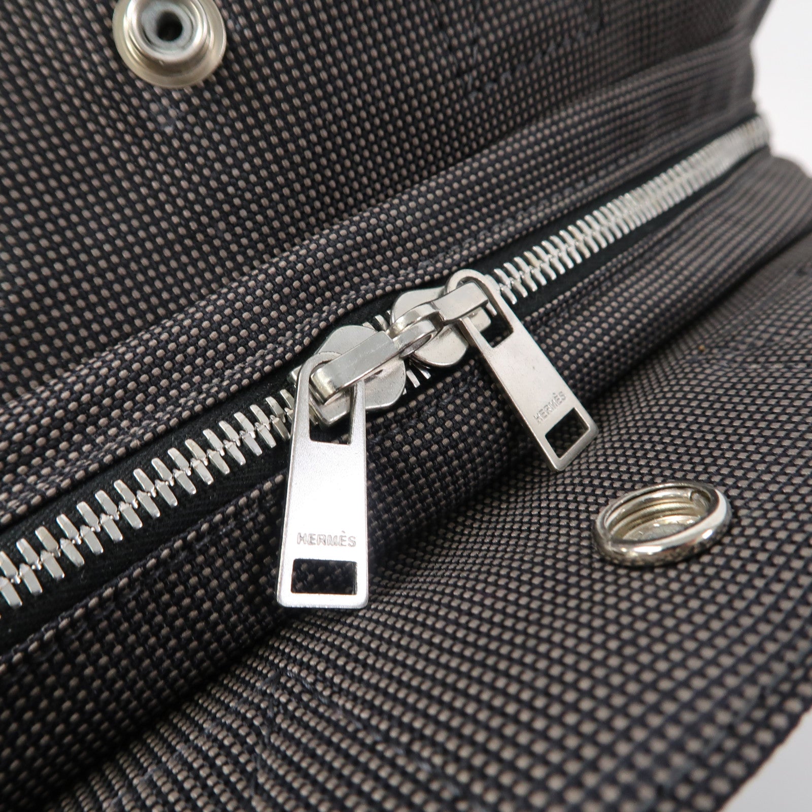 HERMES 帆布Herline Tote Bag銀扣手挽袋灰色