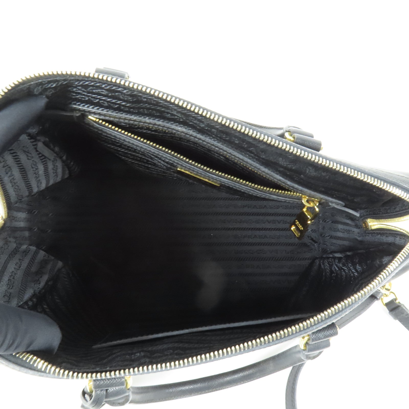 PRADA Saffiano皮革2Way Shoulder金扣手挽肩背兩用袋