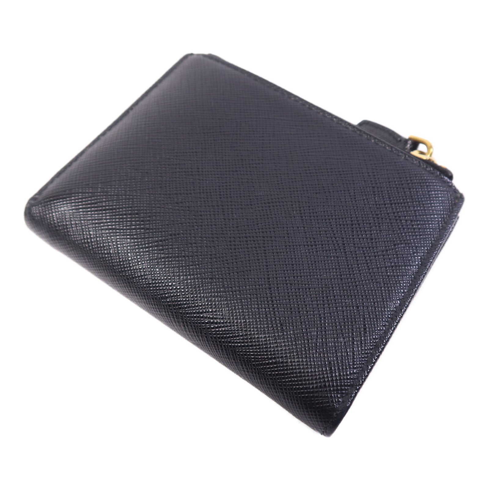 PRADA Saffiano皮革Bifold Wallet金扣錢包