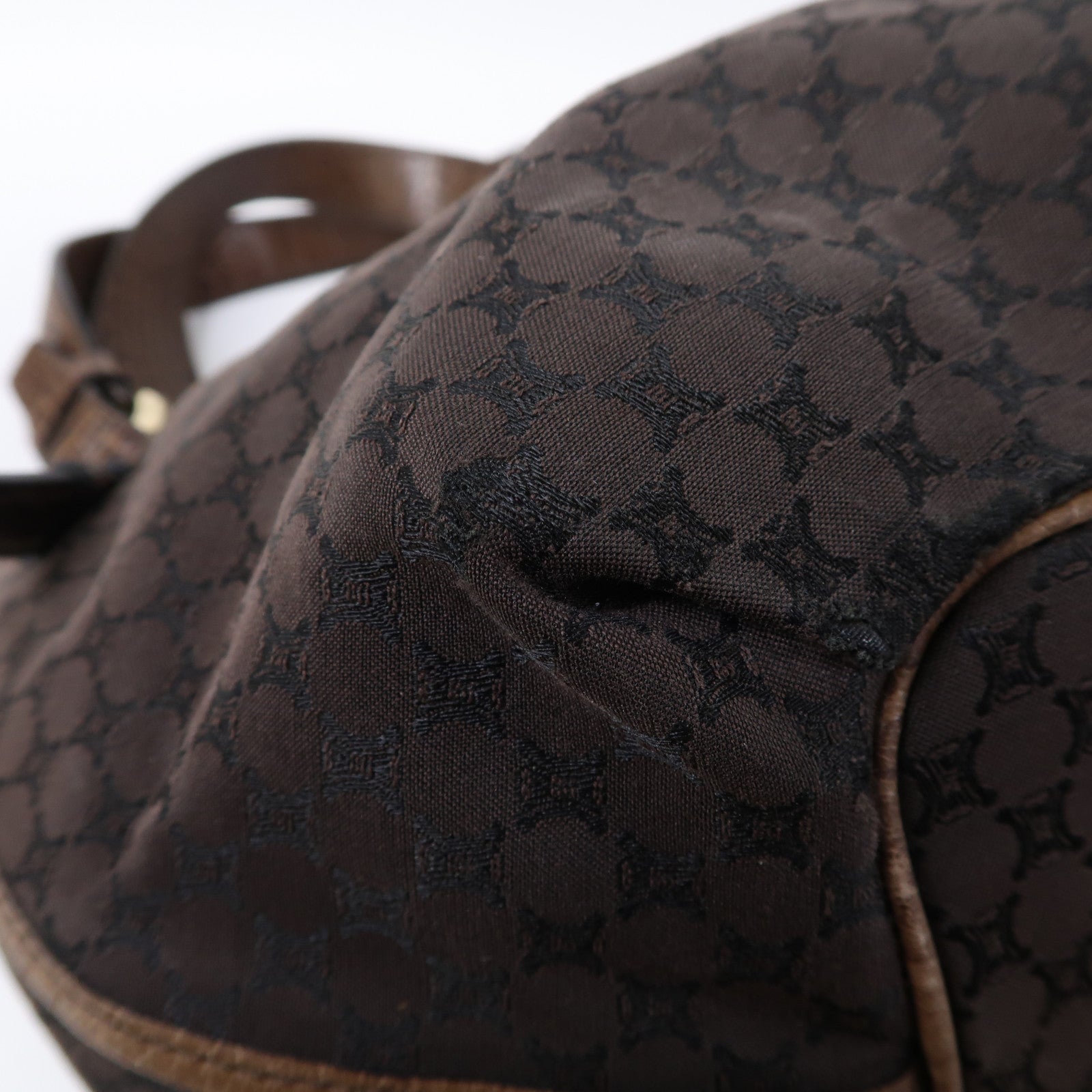 CELINE 帆布Shoulder Bag金扣肩背袋啡色