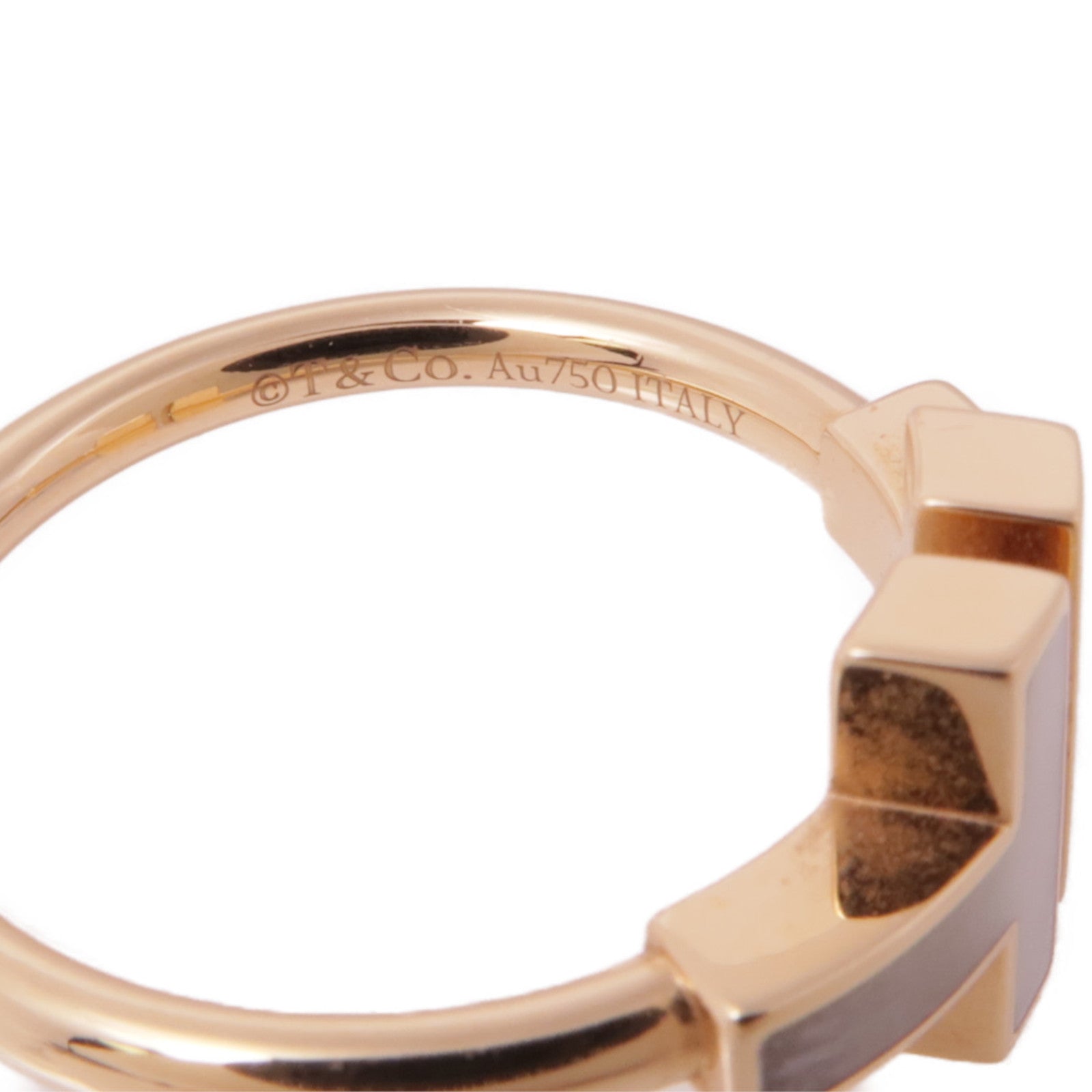 TIFFANY＆CO 18K玫瑰金Diamond T Wire Ring戒指