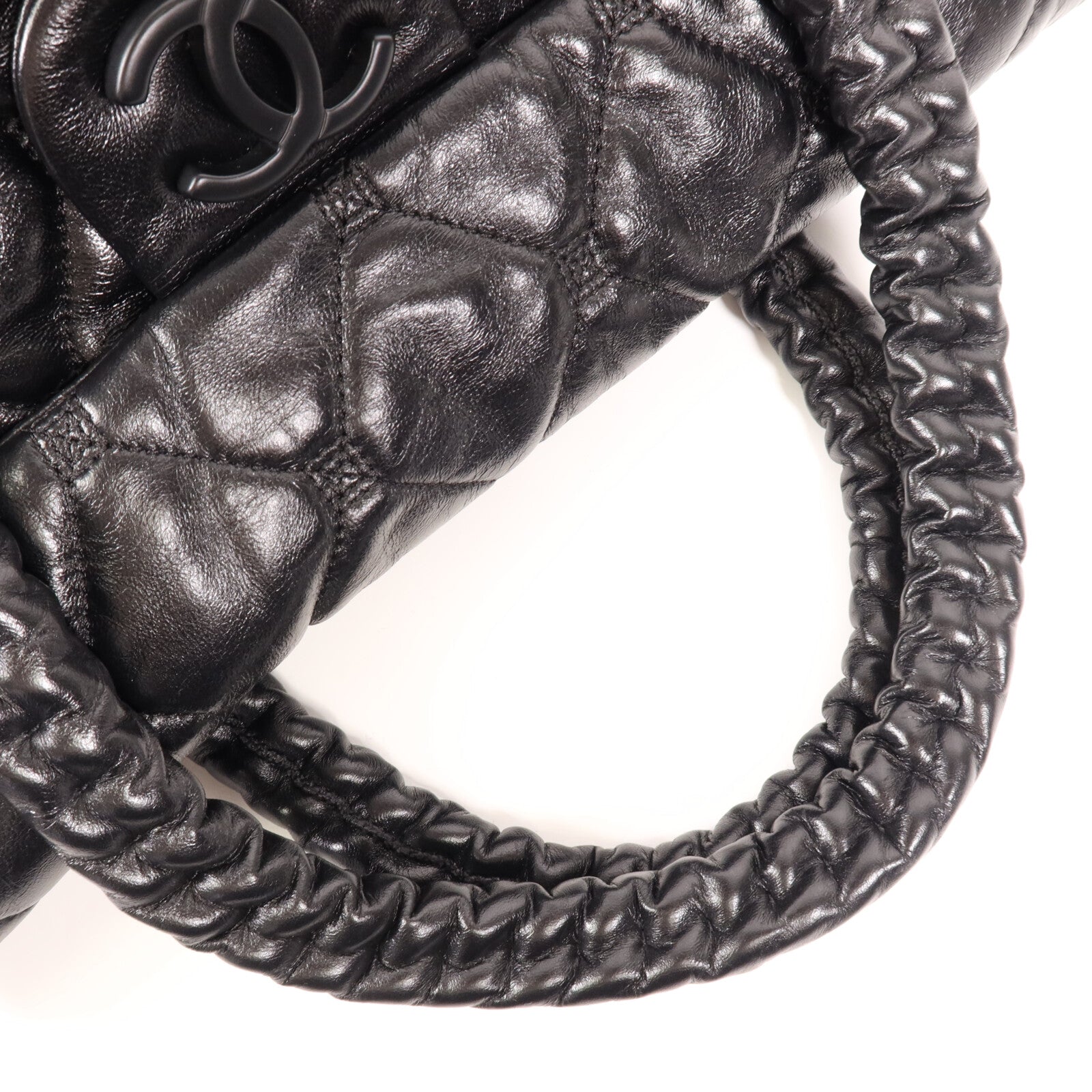 CHANEL 羊皮皮革Handbag銀扣手挽袋