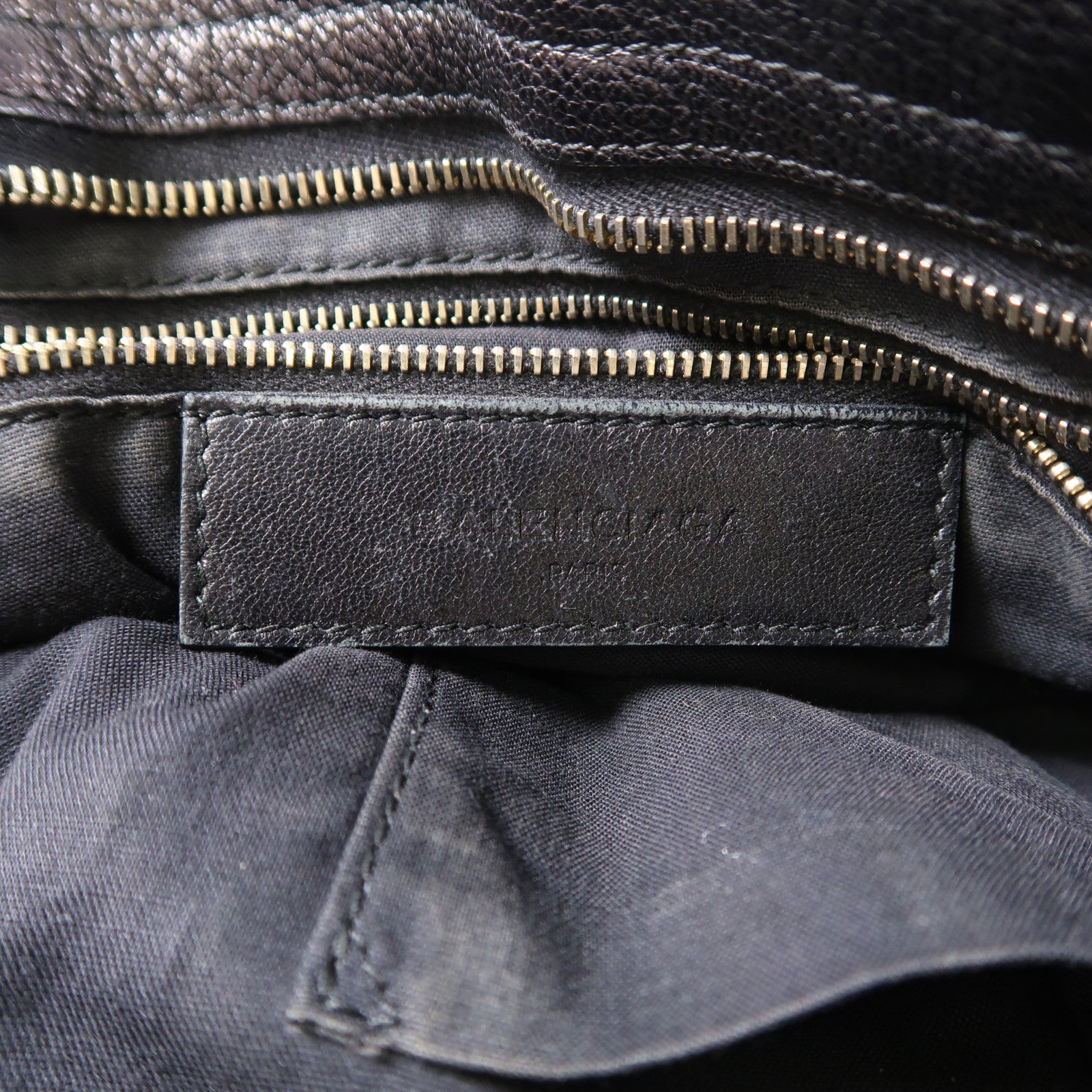 BALENCIAGA 牛皮皮革City金扣手挽肩背兩用袋黑色