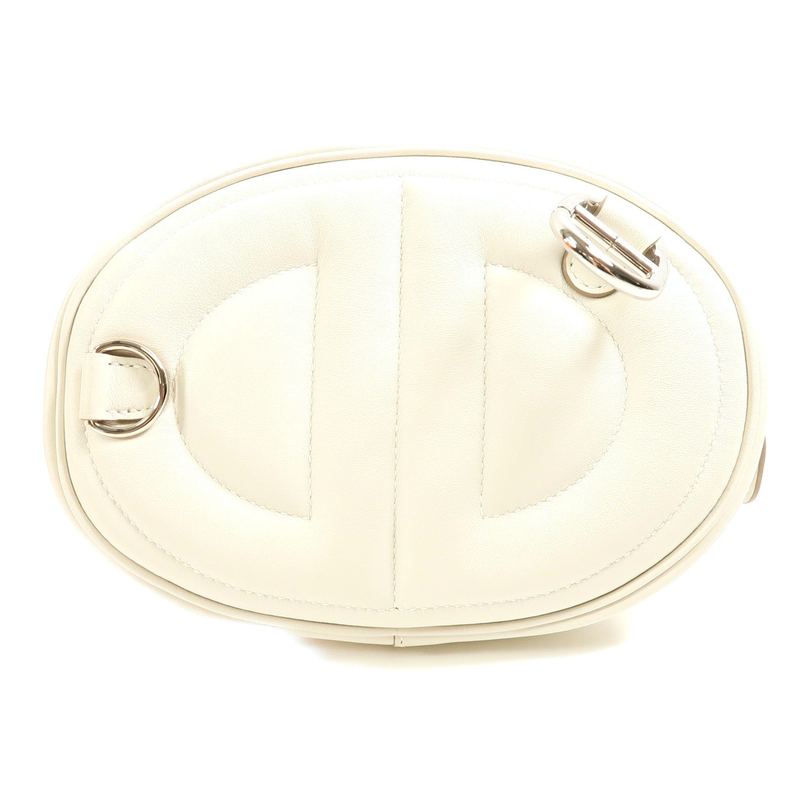 HERMES 【激減優惠】Swift皮革In The Loop Belt Bag銀扣腰包Gris Pale