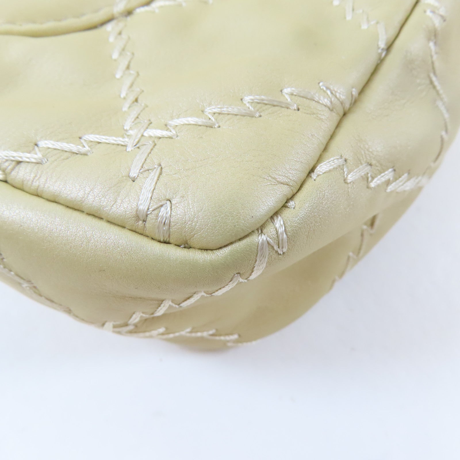 CHANEL 菱格羊皮皮革Chain Shoulder Bag銀扣鏈帶肩背袋金色