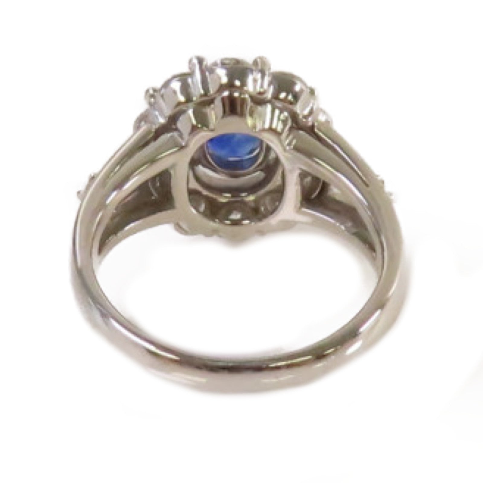 JEWELRY 【激減優惠】PT900鉑金/1.168ct藍寶石/1.42ct鑽石Sapphire Ring戒指US#5.5