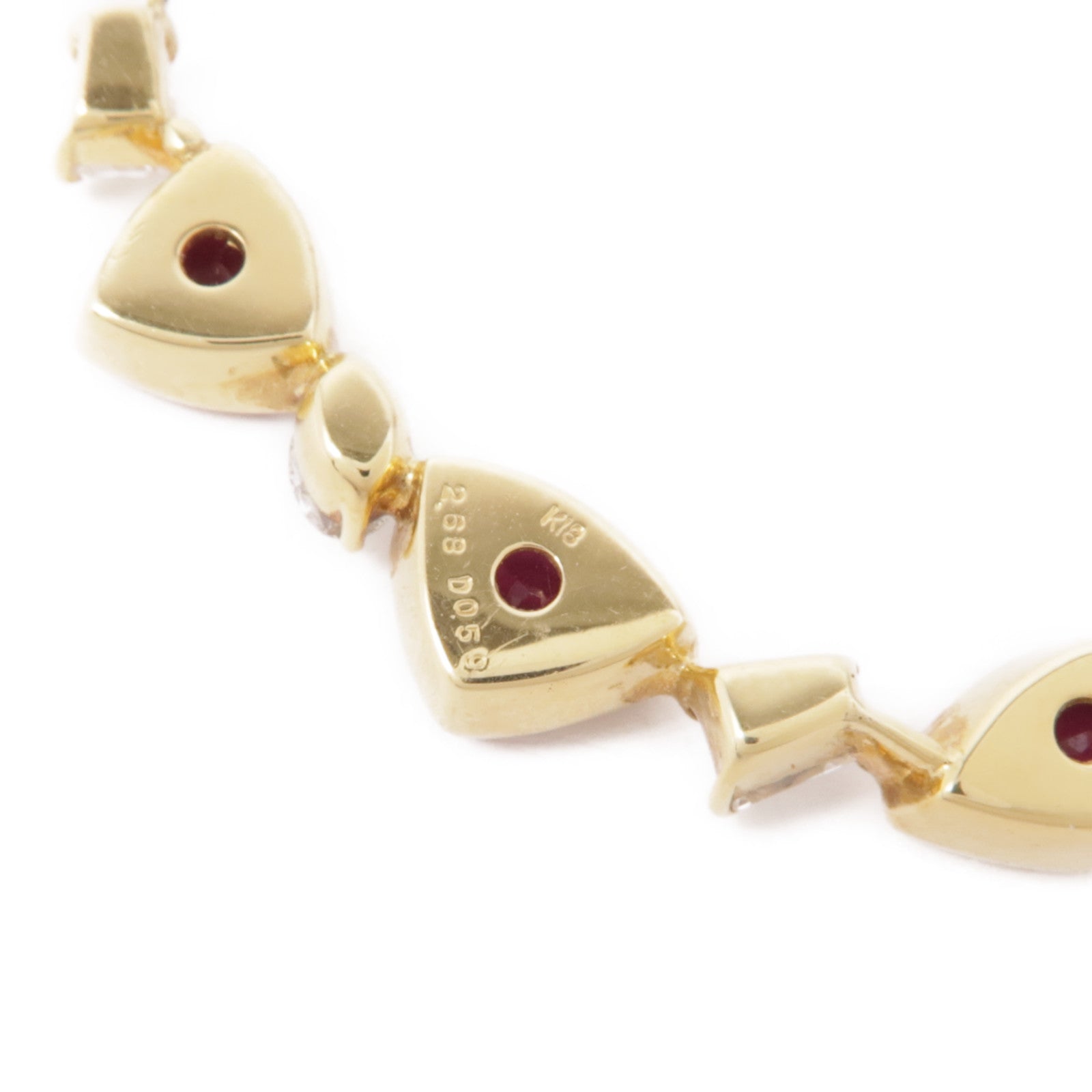 JEWELRY Ruby Diamond Necklace18K Yellow Gold PT850 Platinum