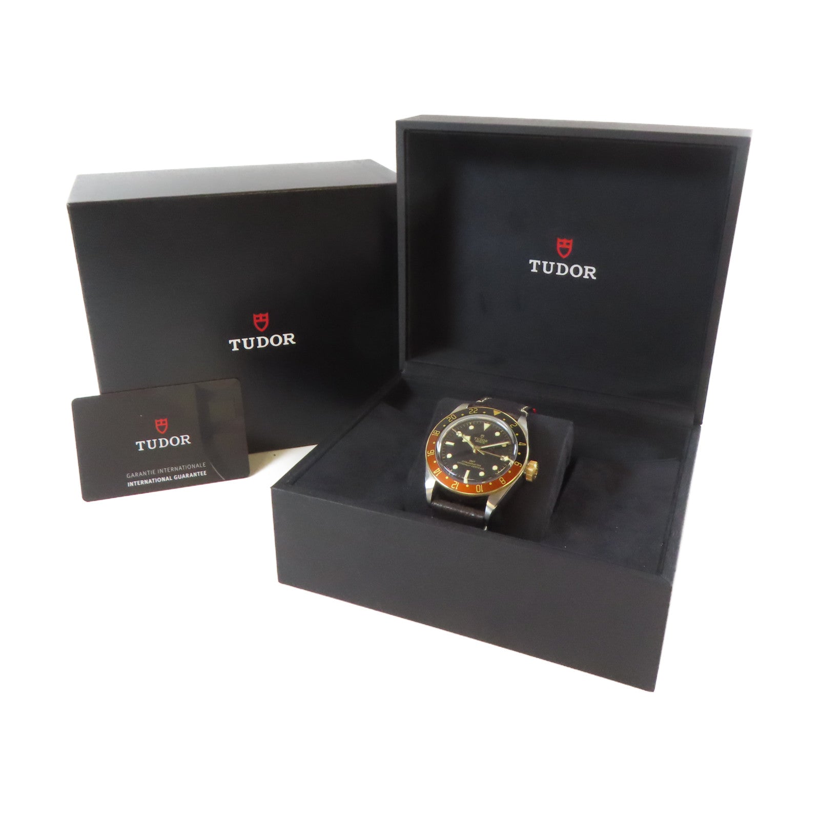 TUDOR Automatic Black Bay GMT 18K黃金/不鏽鋼自動機芯手錶黑色#19cm