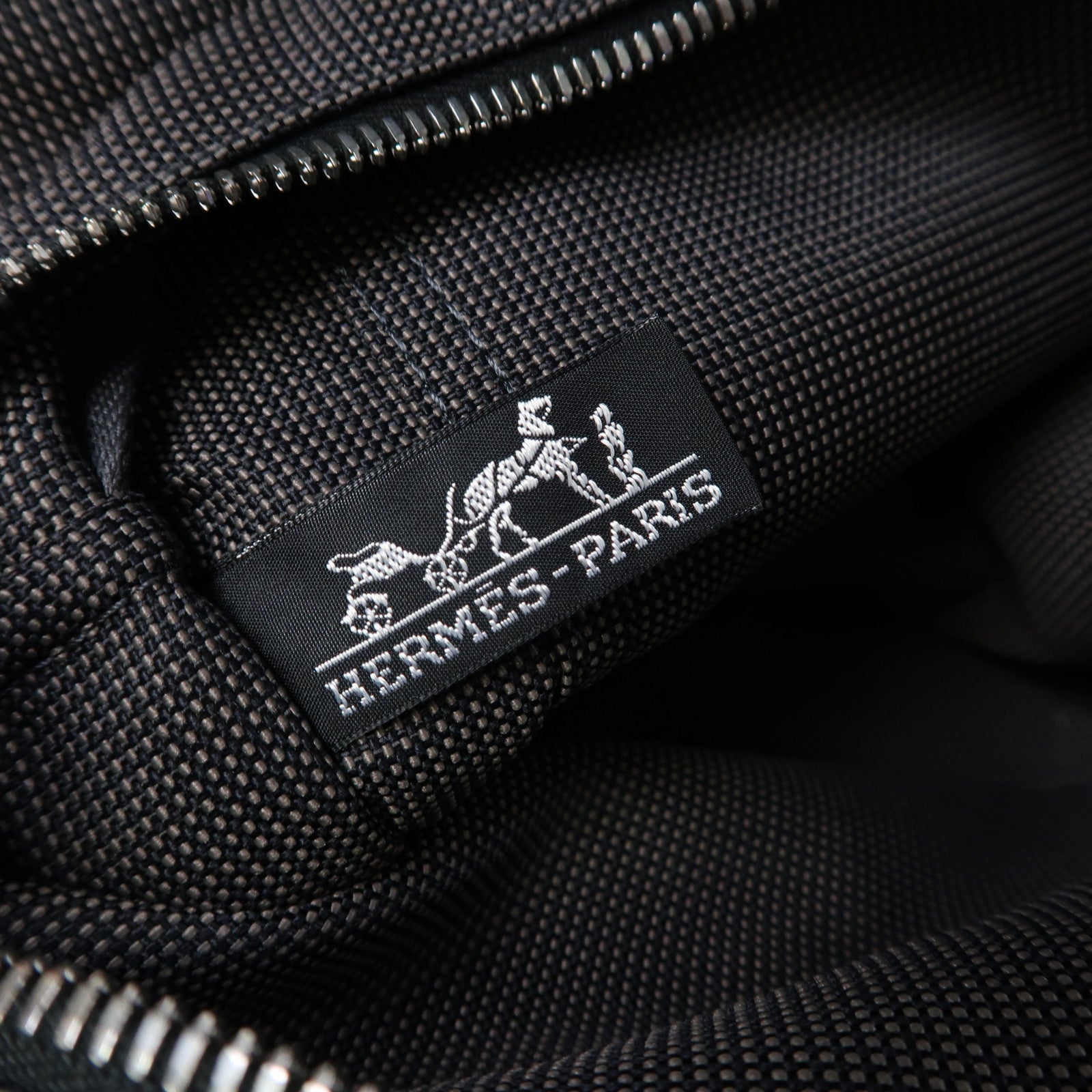 HERMES 帆布Herline Tote Bag銀扣手挽袋灰色