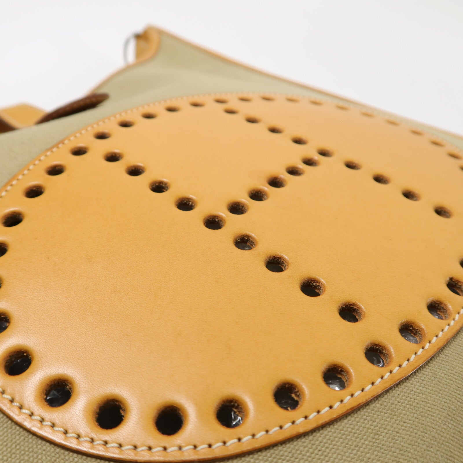 HERMES 帆布Evelyne PM肩背袋Green
