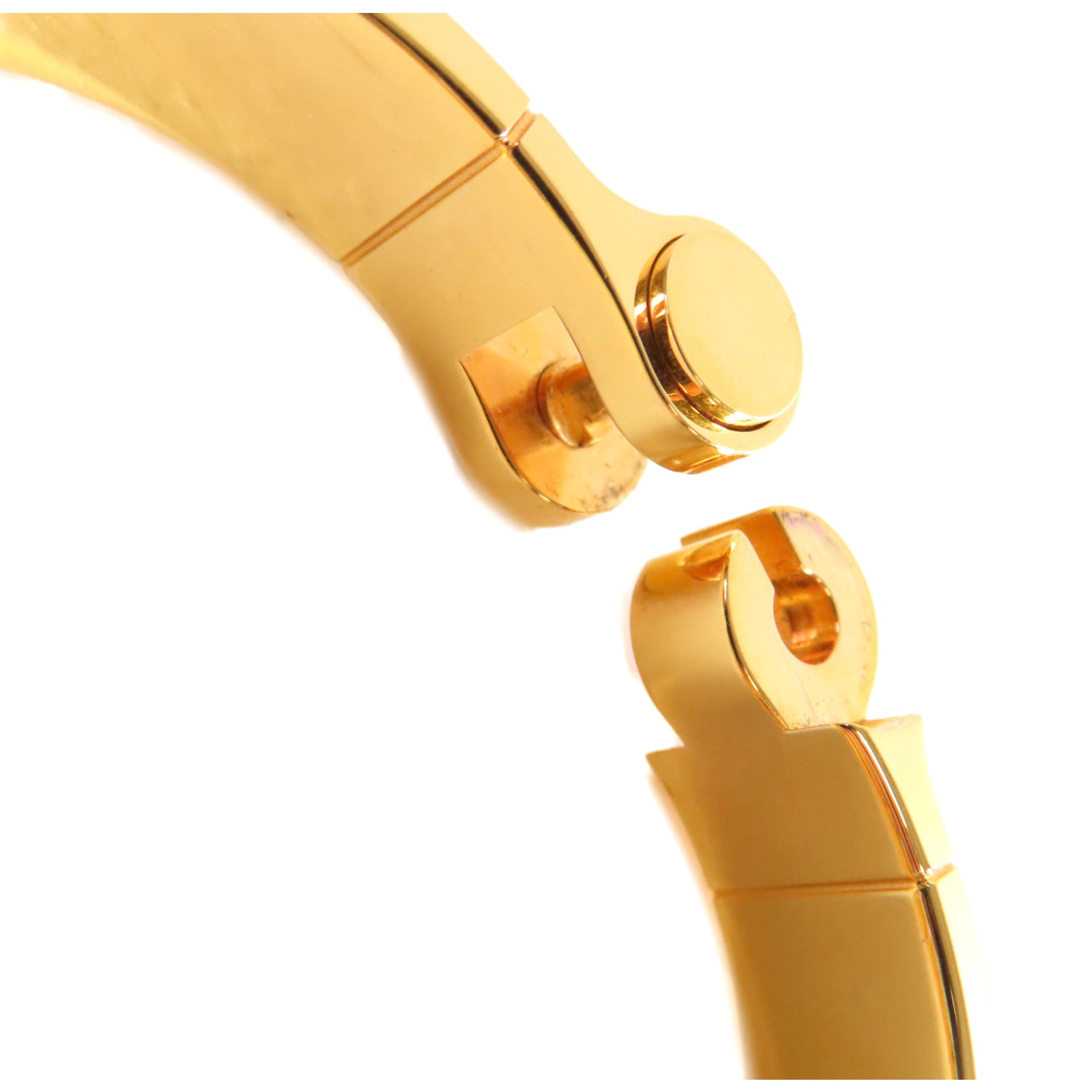 HERMES 金屬/琺瑯Charniere Bracelet手鐲紫色/藍色/彩色/金色