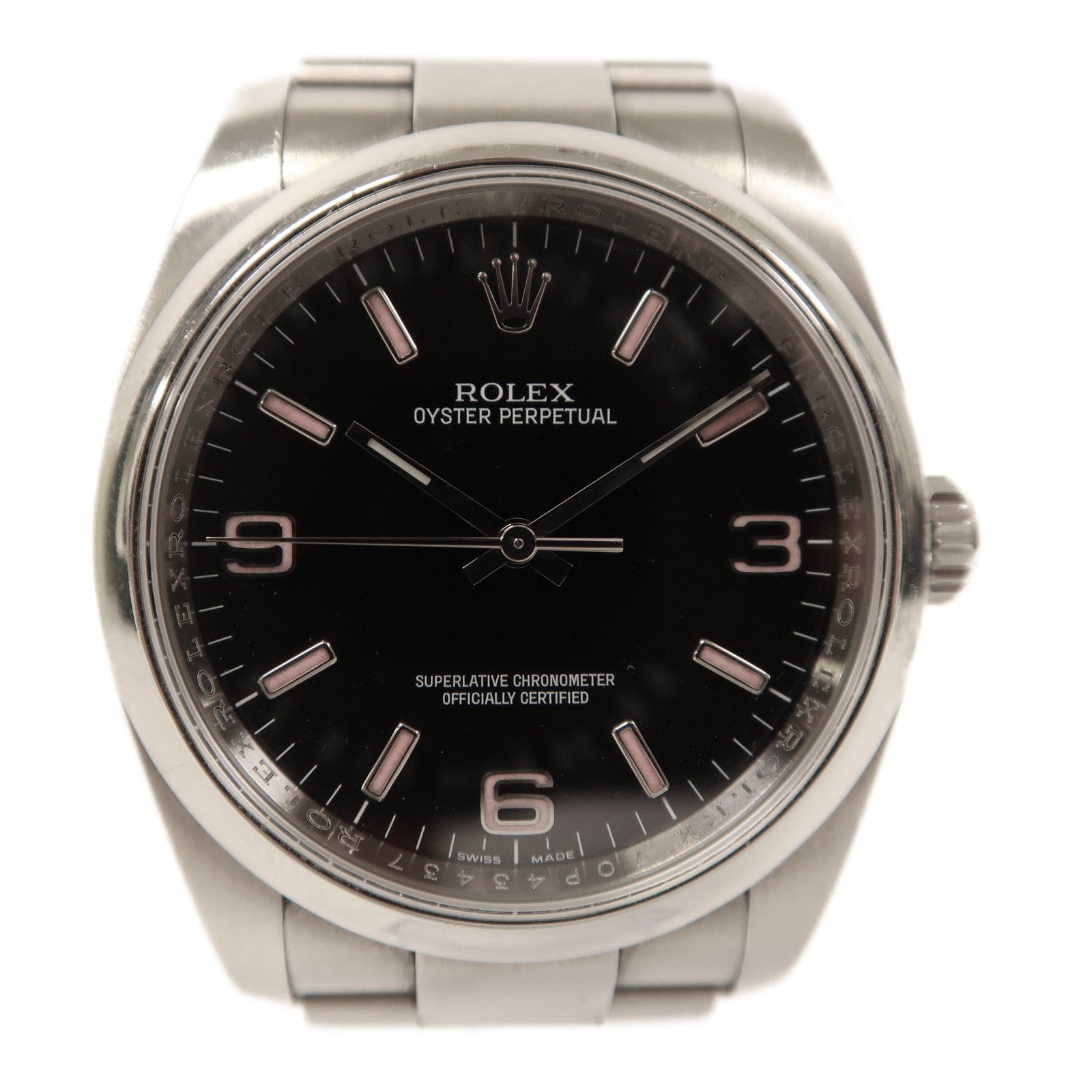 ROLEX Oyster Perpetual不鏽鋼手錶自動機芯黑色