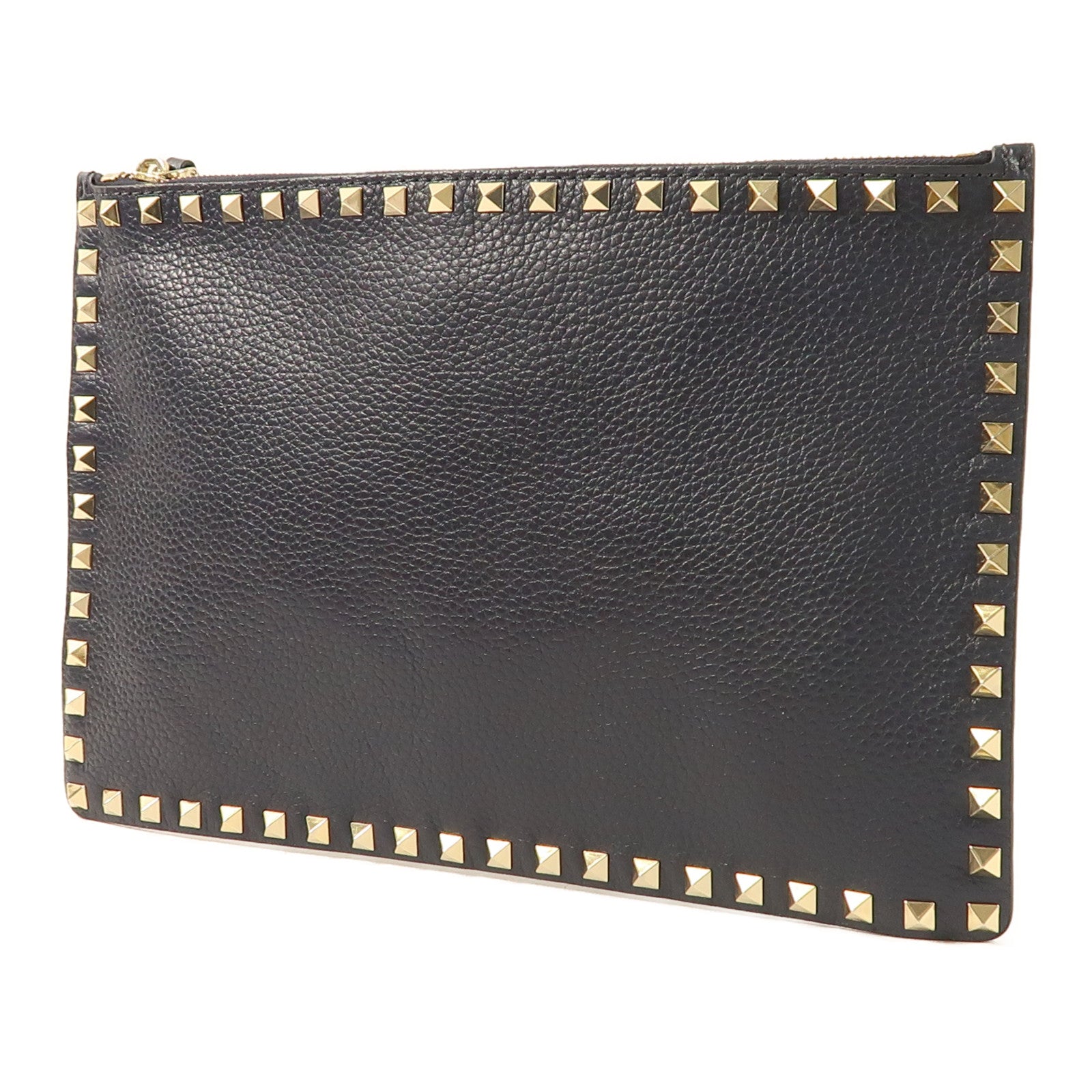 Valentino 牛皮皮革Garavani Rockstud Clutch金扣手拿包