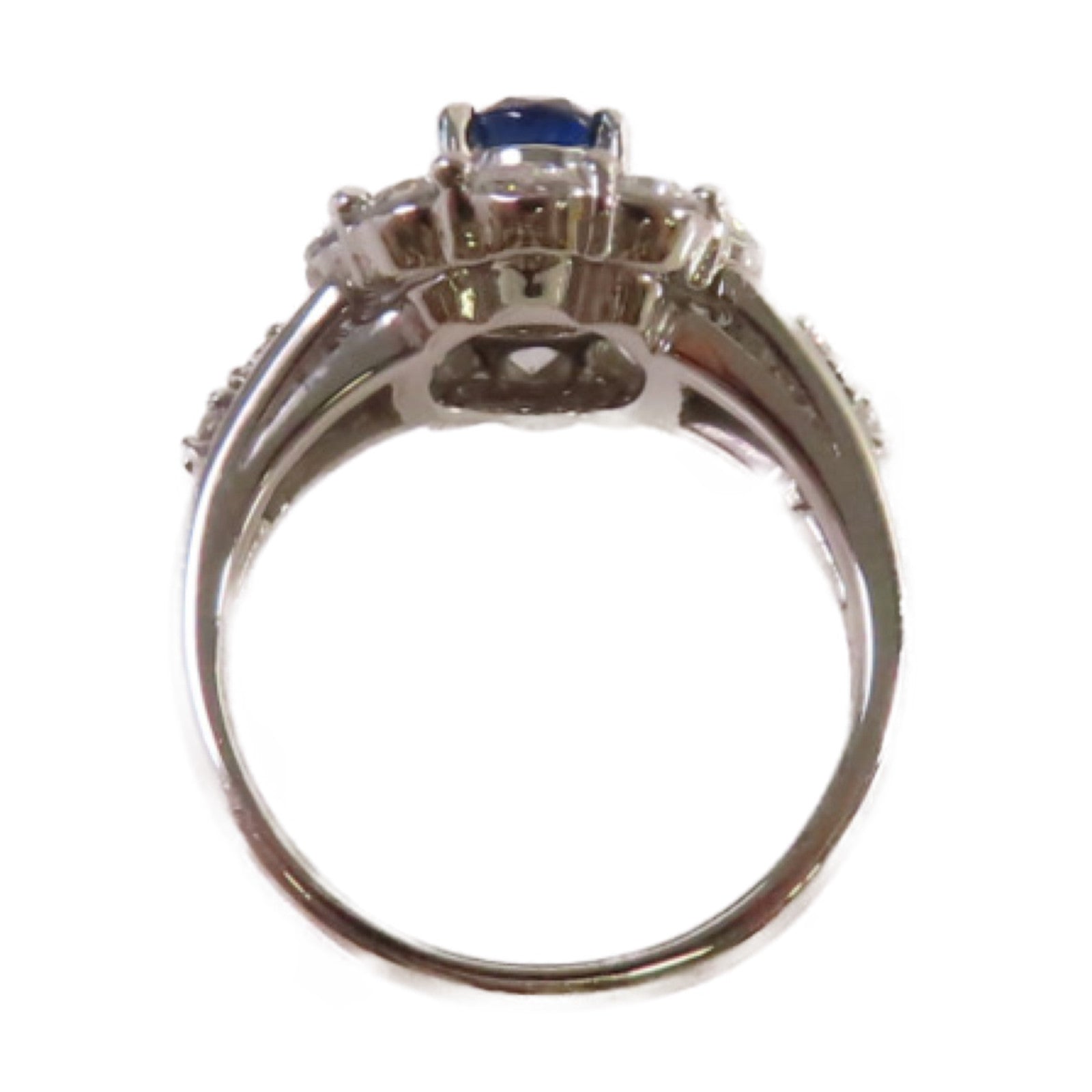 JEWELRY 【激減優惠】PT900鉑金/1.168ct藍寶石/1.42ct鑽石Sapphire Ring戒指US#5.5
