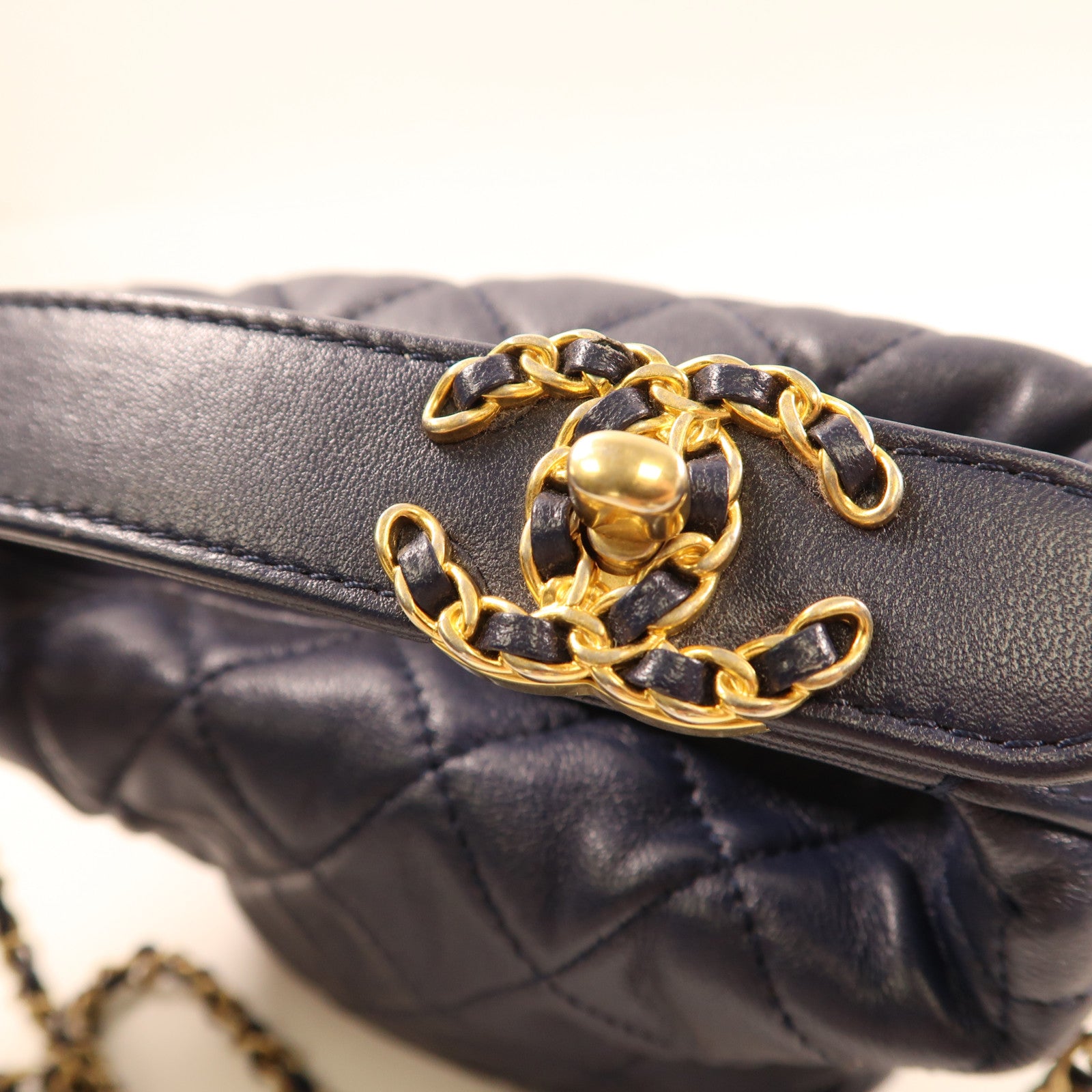 CHANEL 【激減優惠】羊皮皮革2Way Shoulder金扣手挽肩背兩用袋
