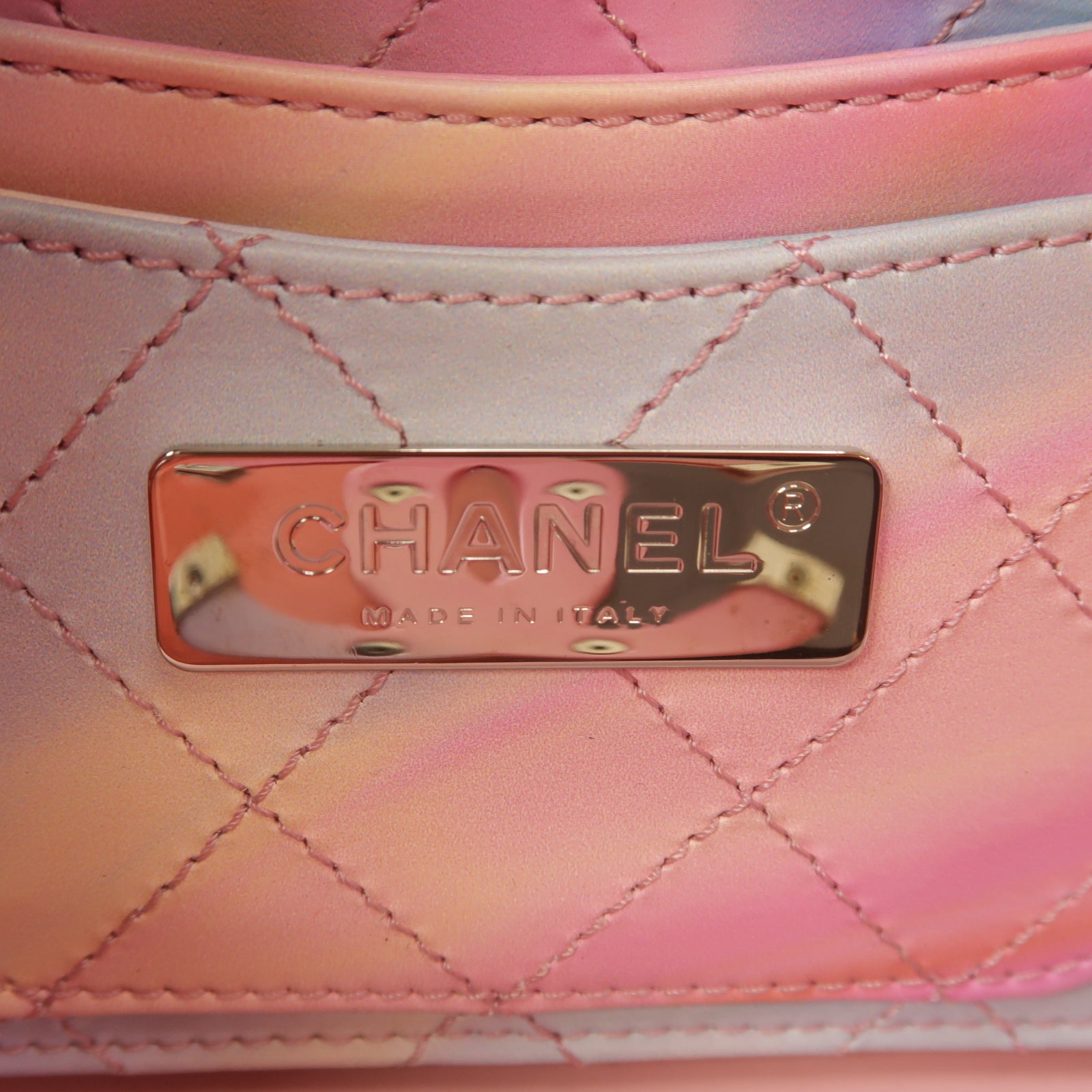 CHANEL PVC Vanity Case銀扣手挽肩背兩用袋粉紅色/綠色
