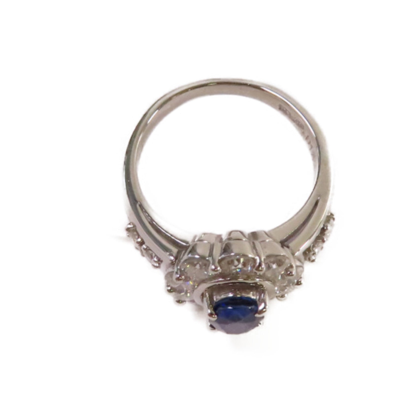 JEWELRY 【激減優惠】PT900鉑金/1.168ct藍寶石/1.42ct鑽石Sapphire Ring戒指US#5.5