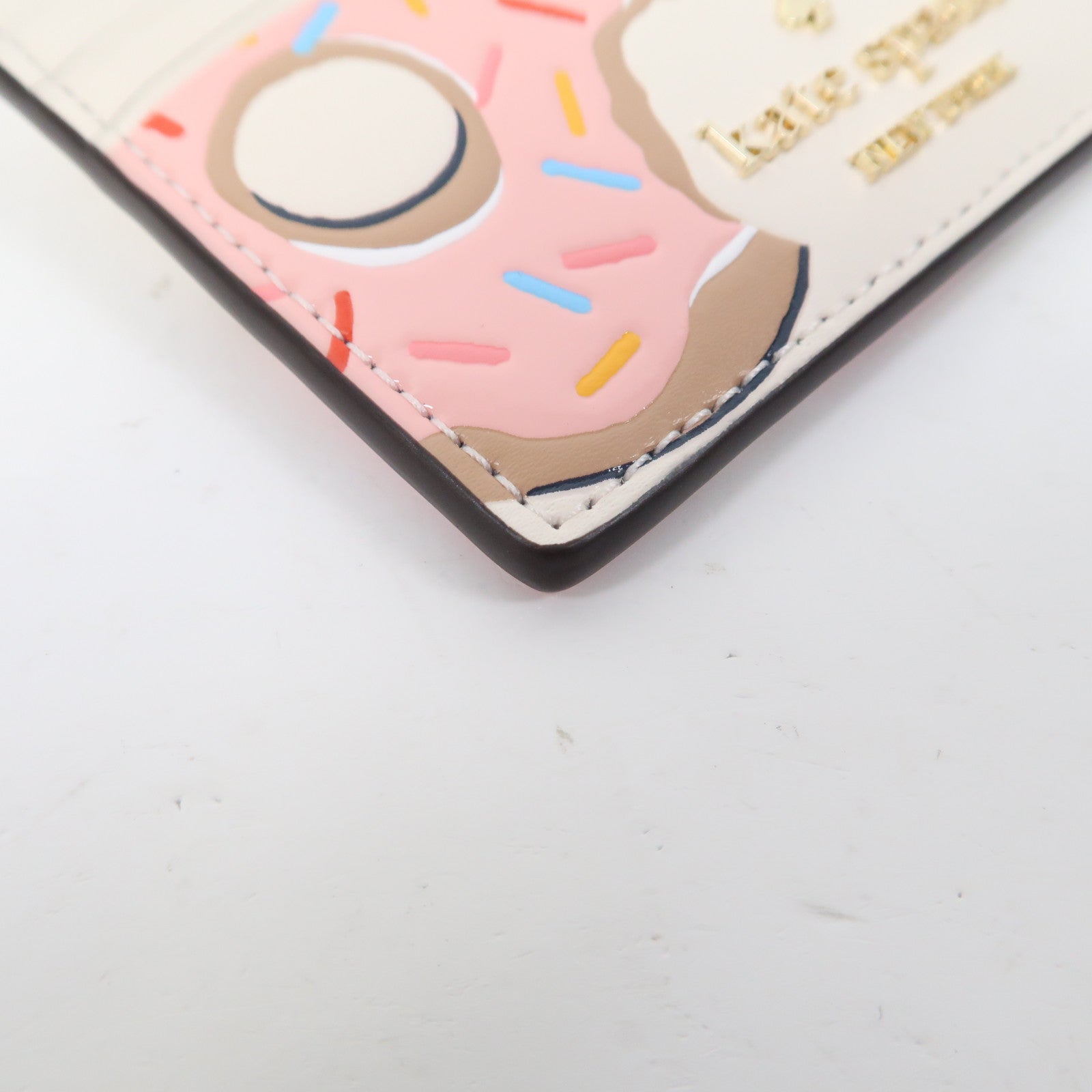 Kate Spade 【激減優惠】牛皮皮革Card Case金扣卡片套米色