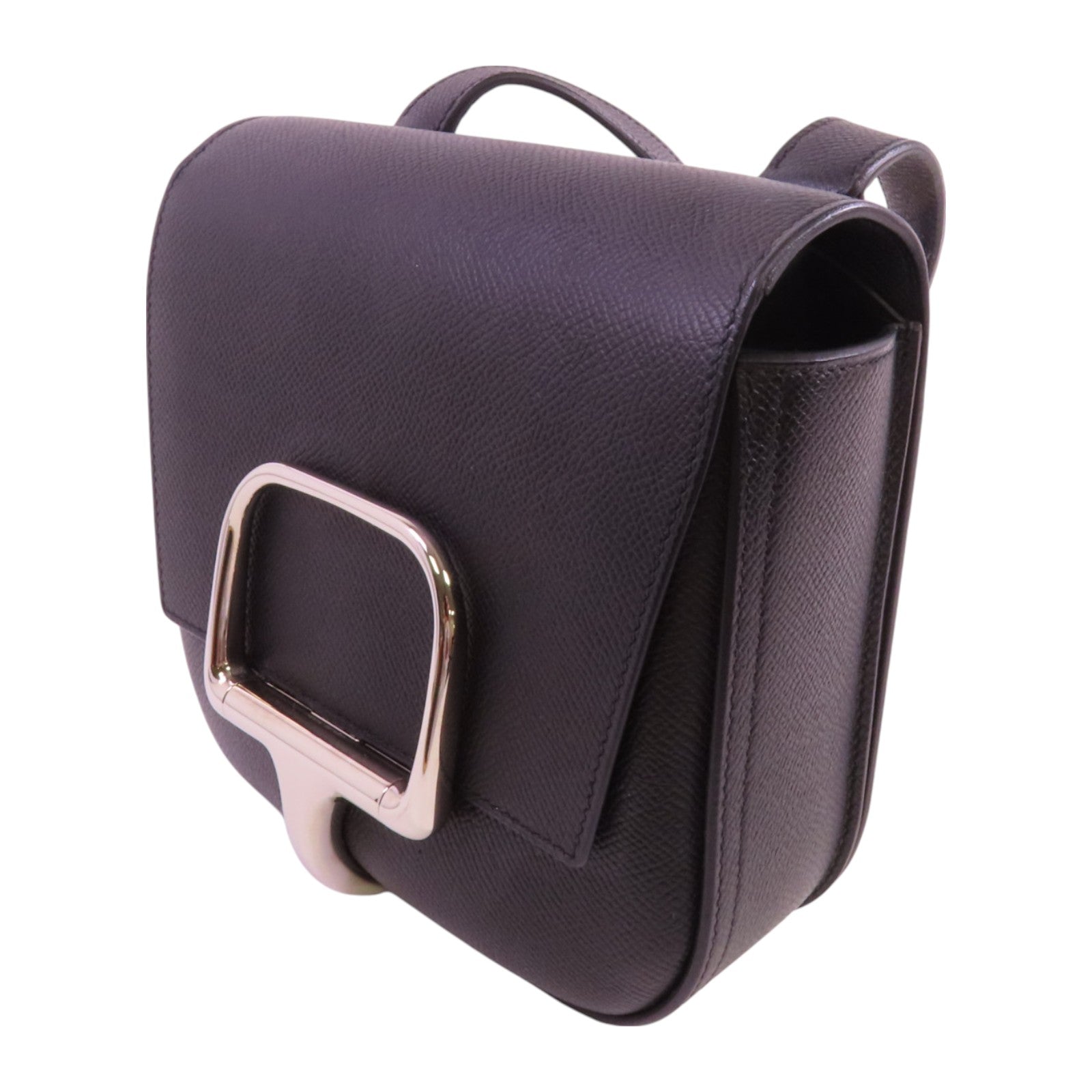 HERMES Epsom皮革Mini Della銀扣肩背袋