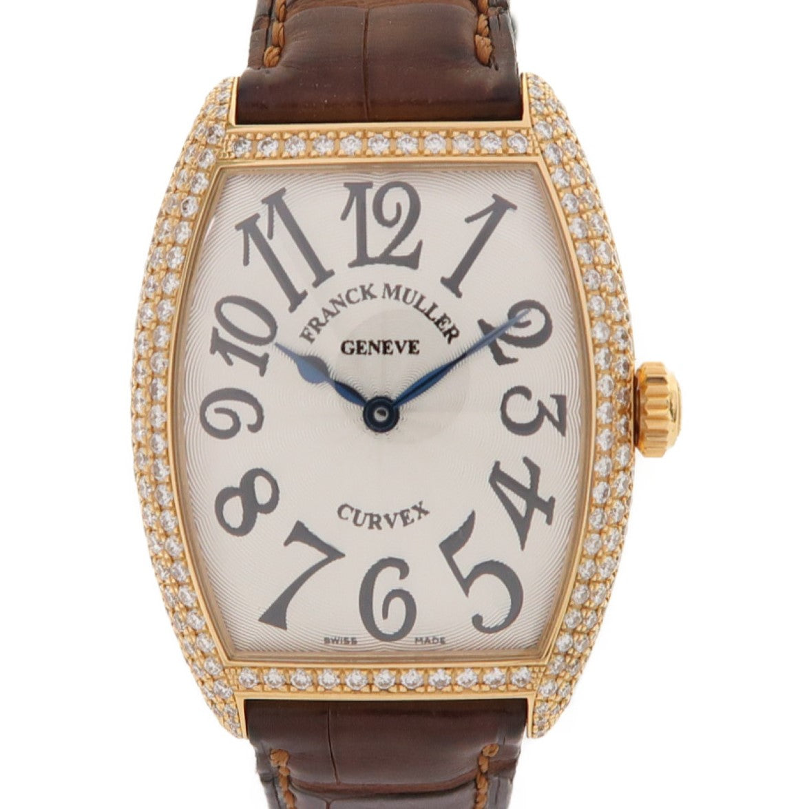 FRANCK MULLER Cintree Curvex18K玫瑰金/不鏽鋼手錶石英機芯米色