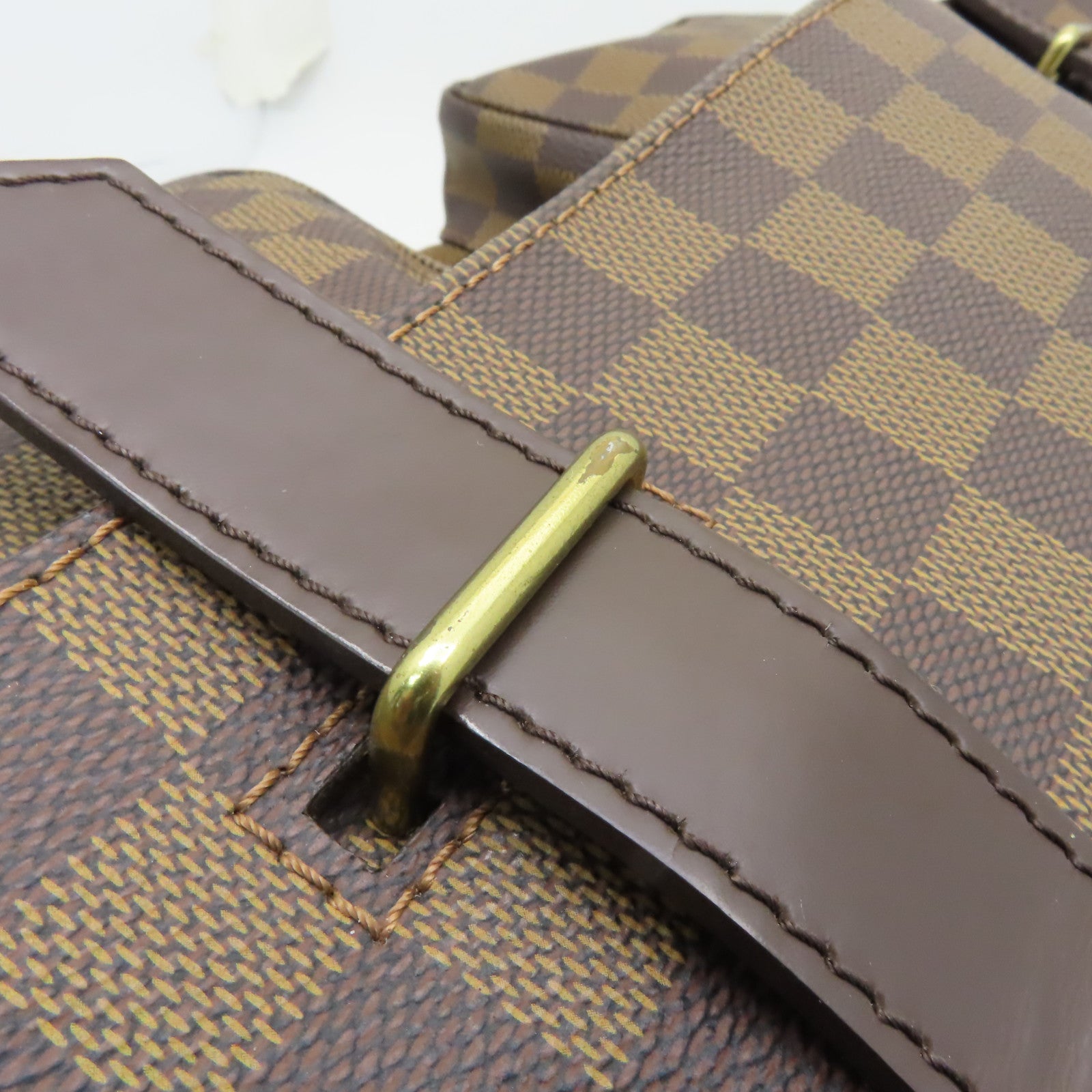 LOUIS VUITTON Damier Broadway金扣肩背袋棕色
