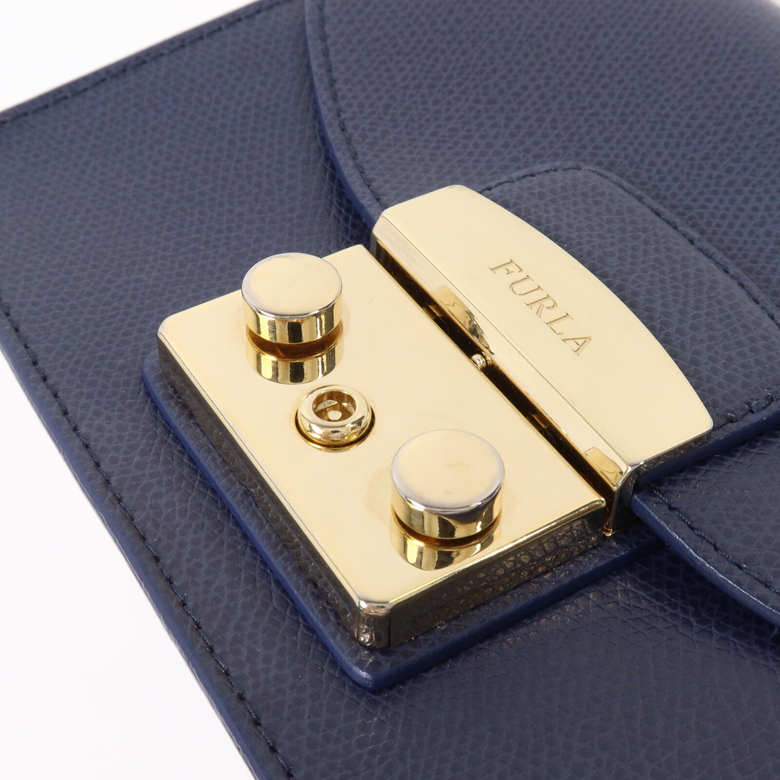 Furla 牛皮皮革Chain Shoulder鏈帶肩背袋