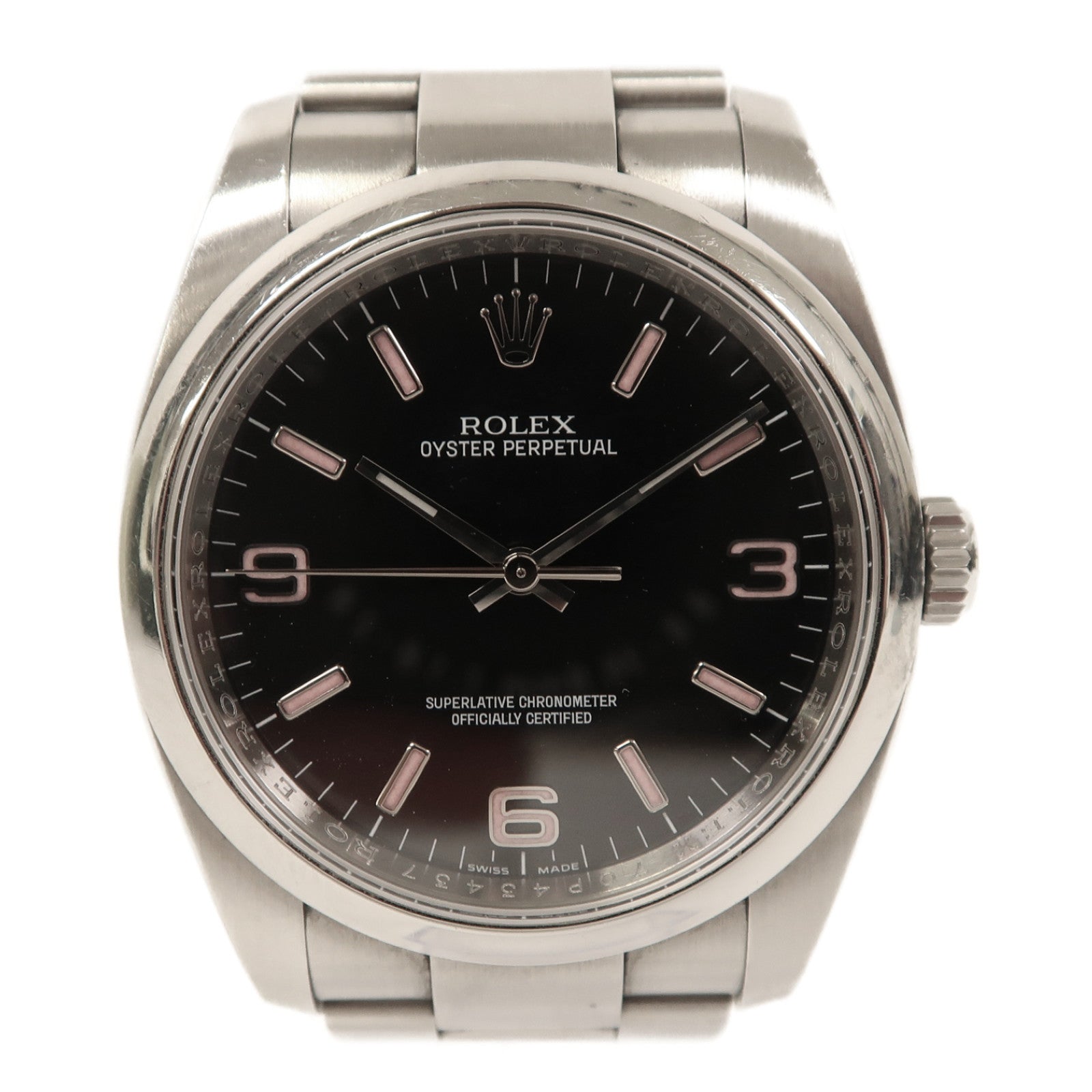 ROLEX Oyster Perpetual不鏽鋼手錶自動機芯黑色