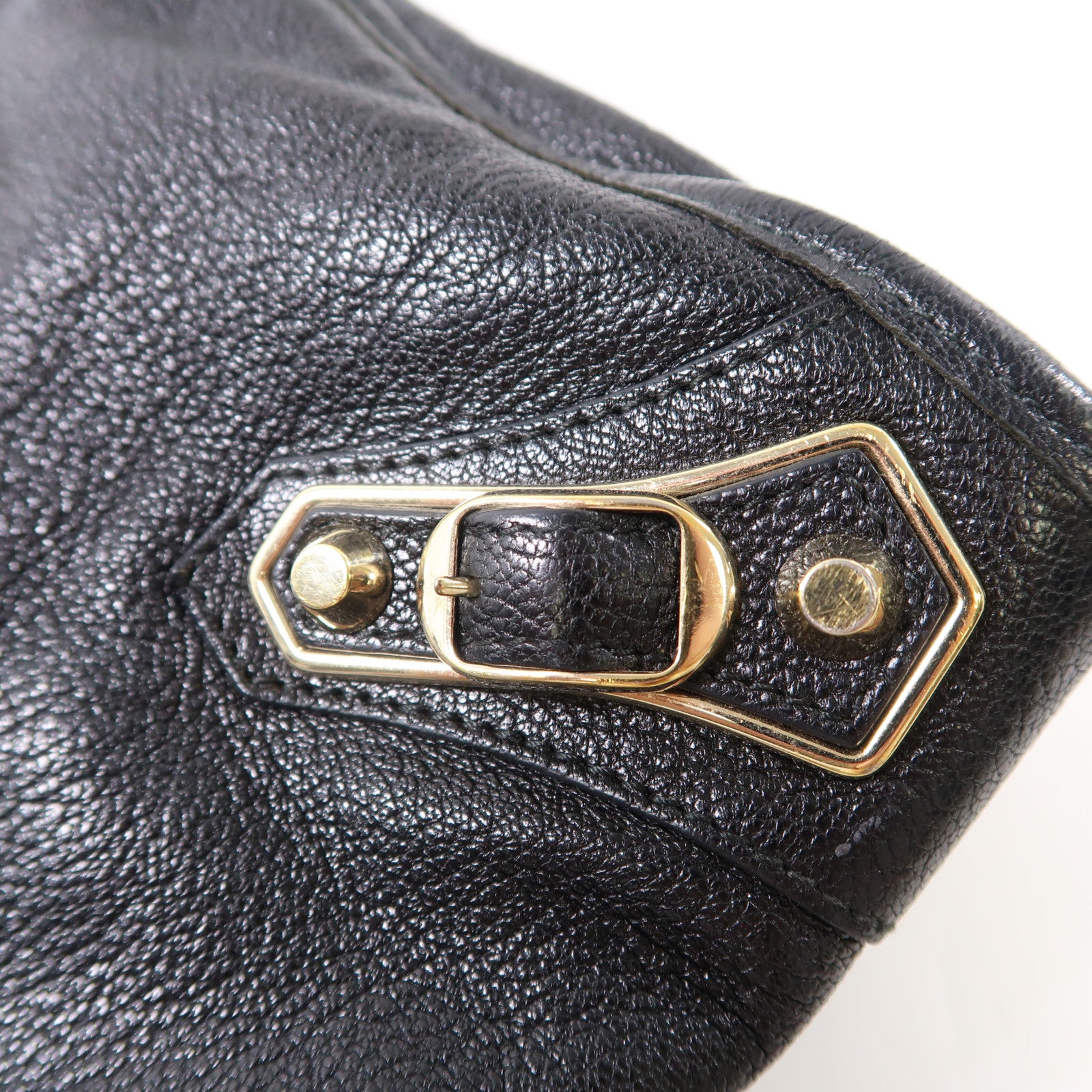 BALENCIAGA 牛皮皮革City金扣手挽肩背兩用袋黑色