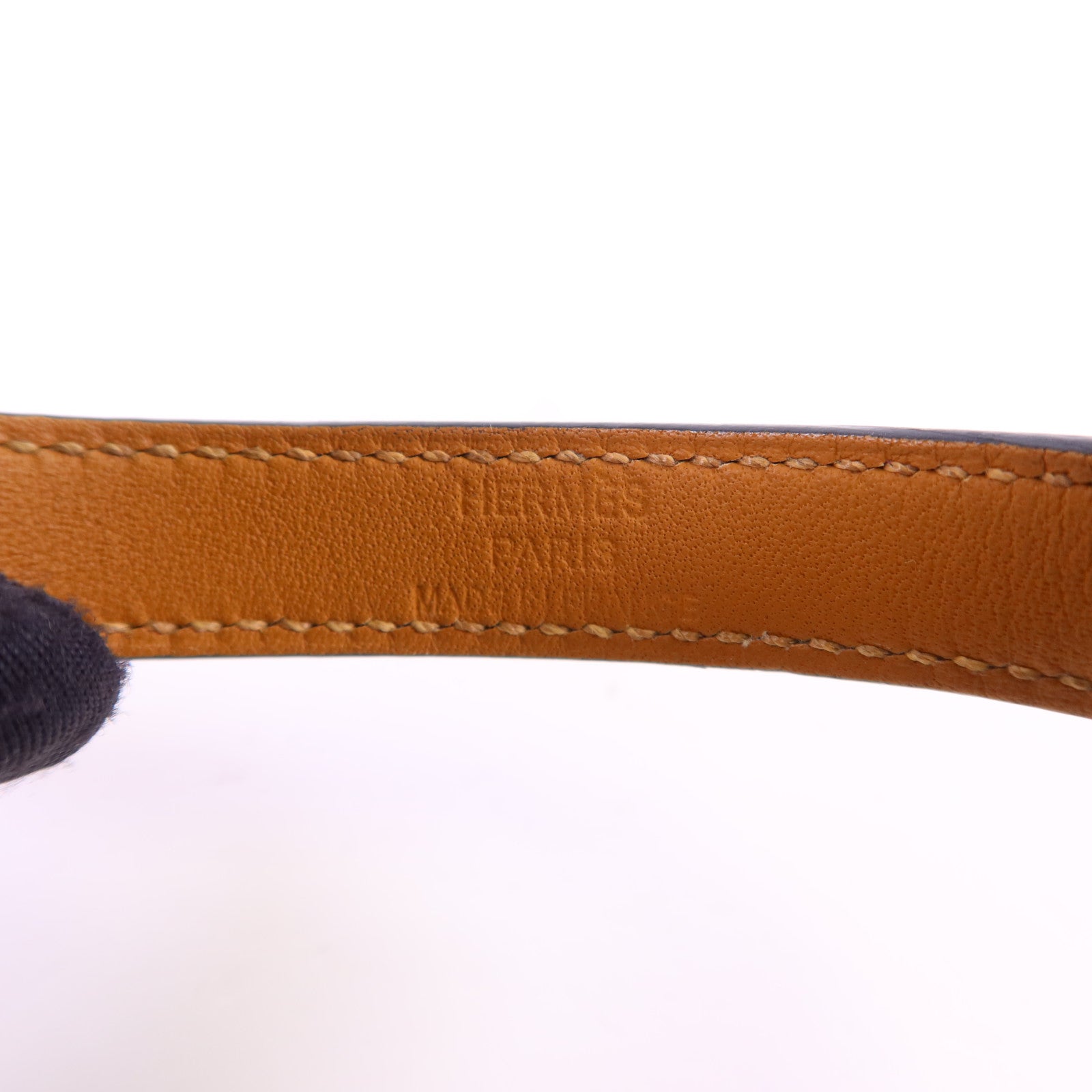 HERMES 【激減優惠】皮革Kelly Double Tour Bracelet金扣手鐲Noir