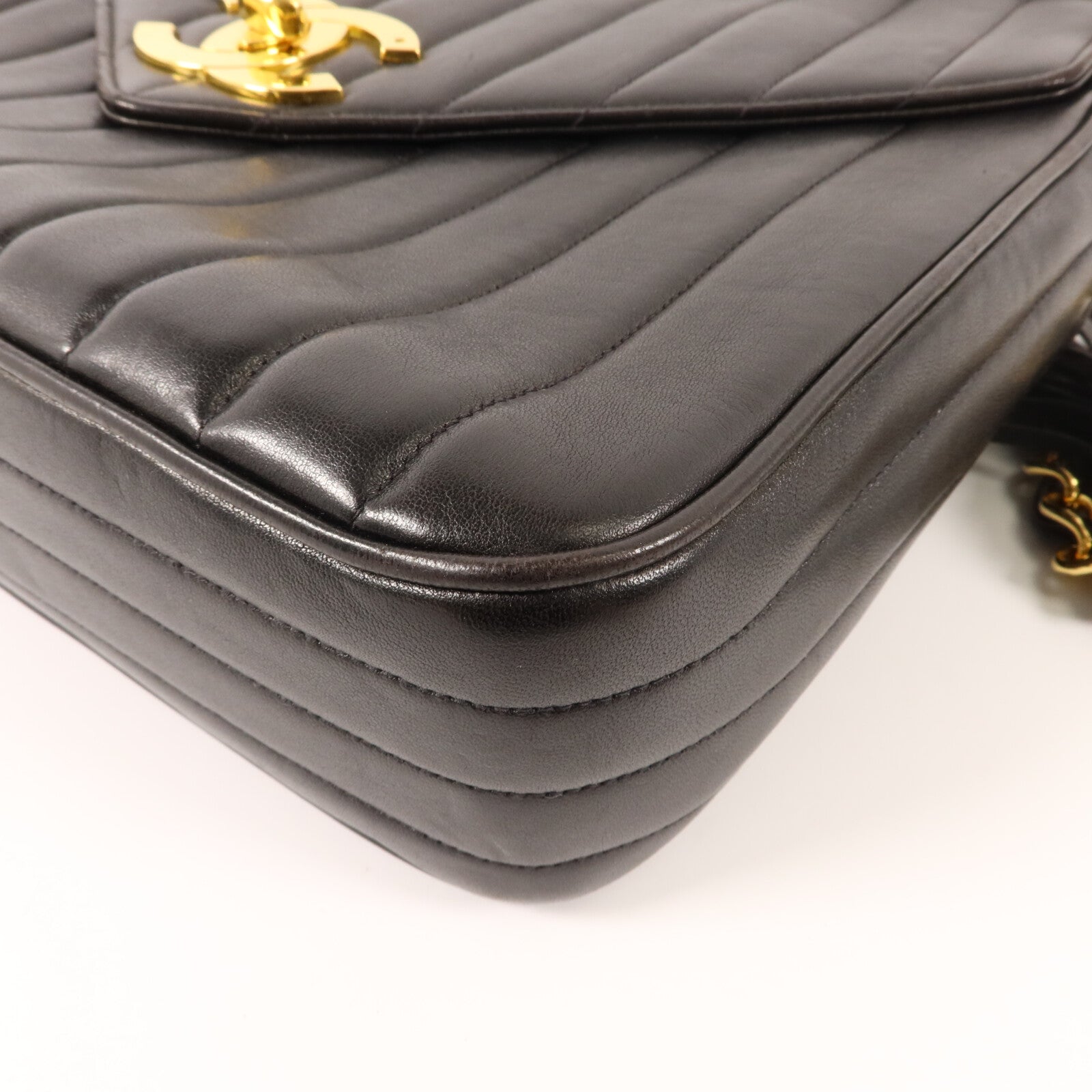 CHANEL 羊皮皮革Vintage Chain Shoulder鏈帶肩背袋