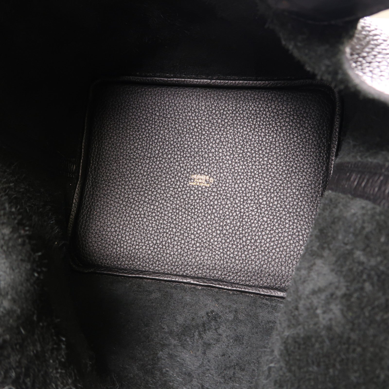 HERMES 牛皮皮革/鱷魚皮革Picotin MM Touch金扣手挽袋黑色