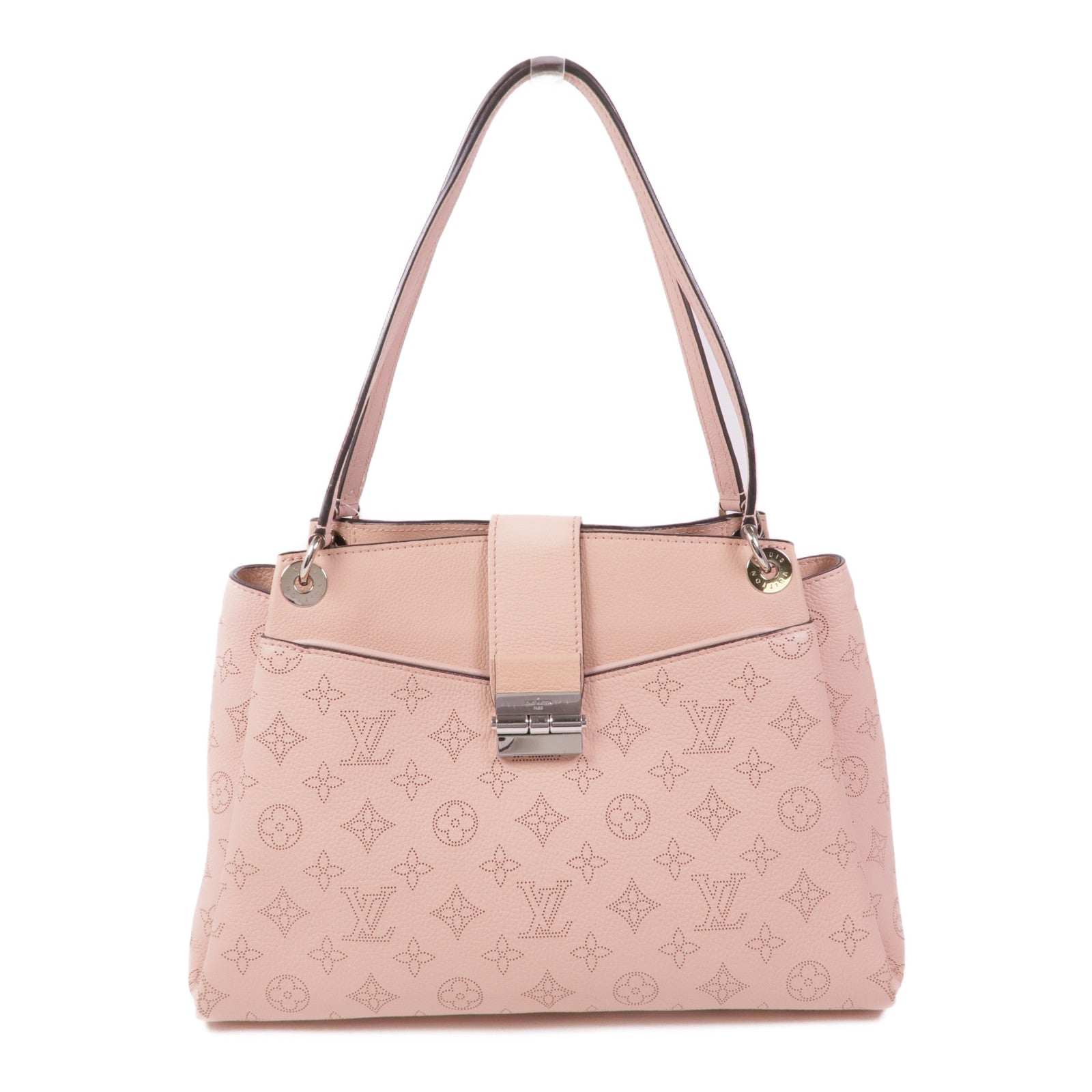 LOUIS VUITTON 牛皮皮革Mahina Sevres Magnolia銀扣肩背袋