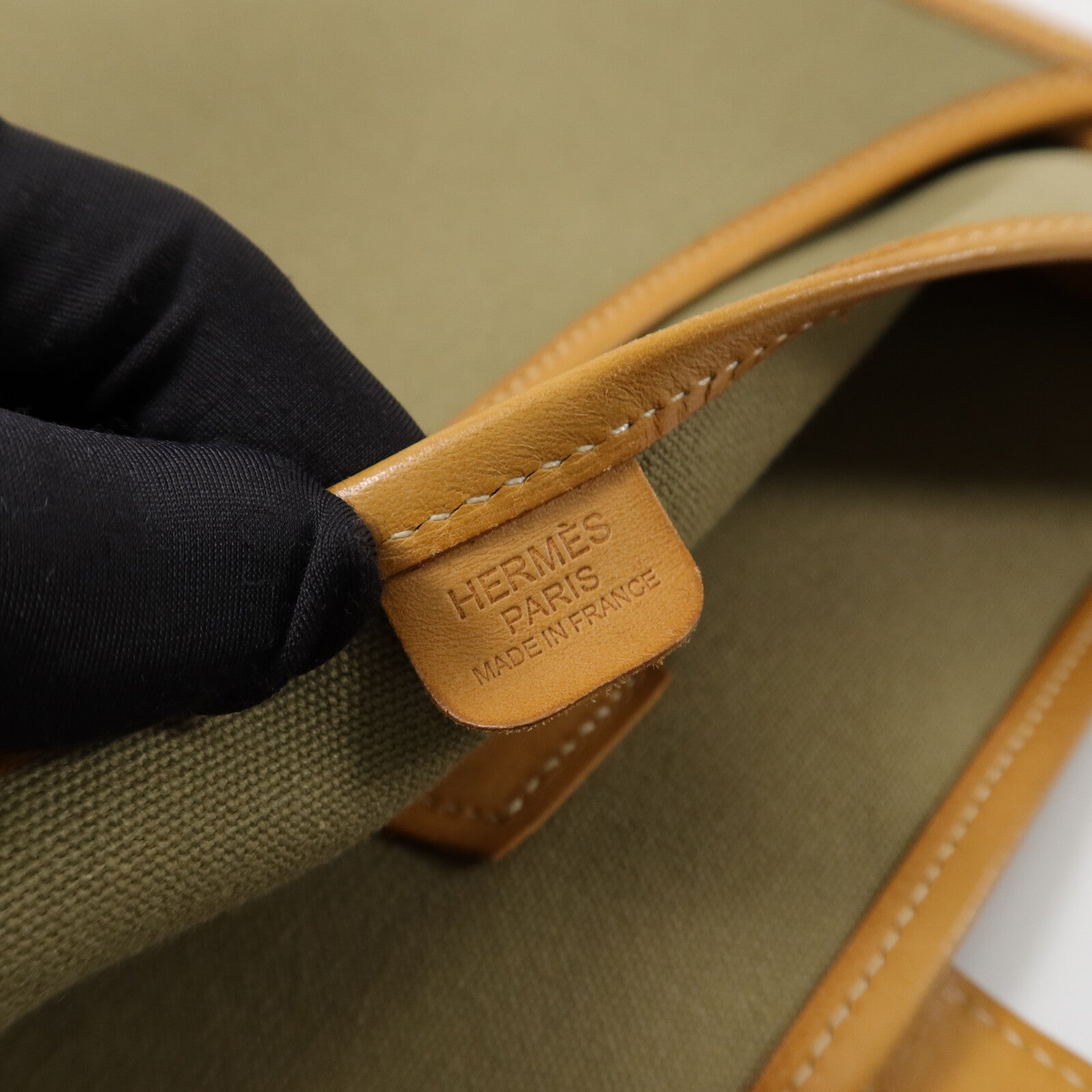 HERMES 帆布Evelyne PM肩背袋Green