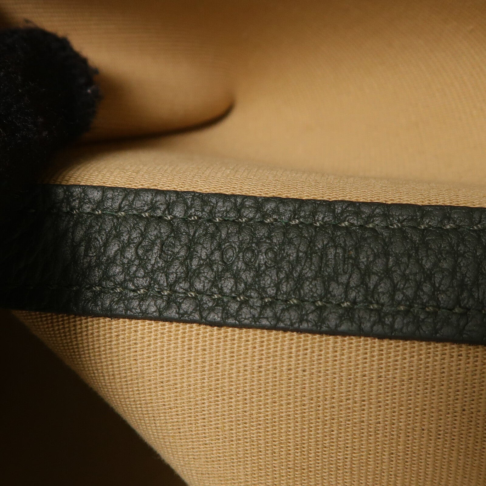 HERMES 帆布GardenParty PM銀扣手挽袋Vert Amande/Trench