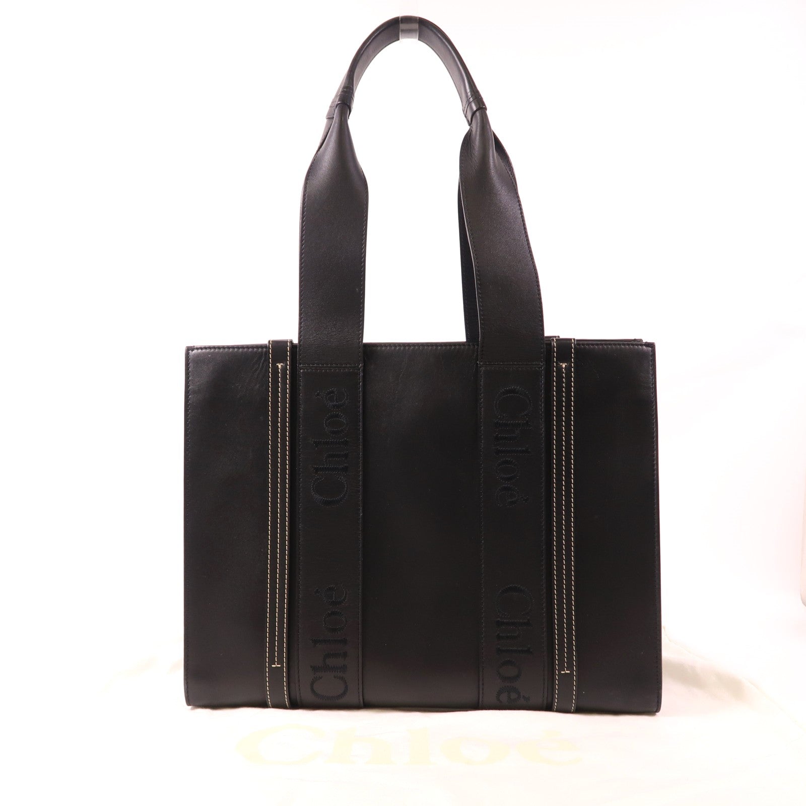 Chloe 牛皮皮革Medium Woody Tote Bag肩背袋