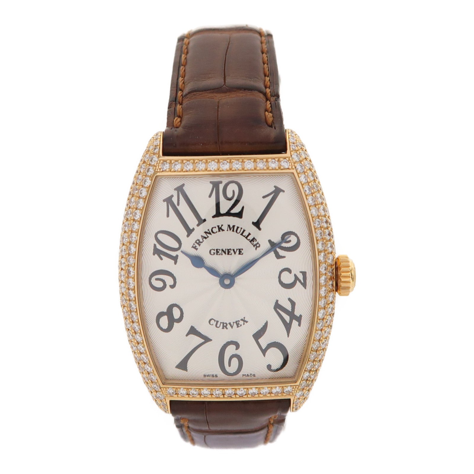 FRANCK MULLER Cintree Curvex18K玫瑰金/不鏽鋼手錶石英機芯米色