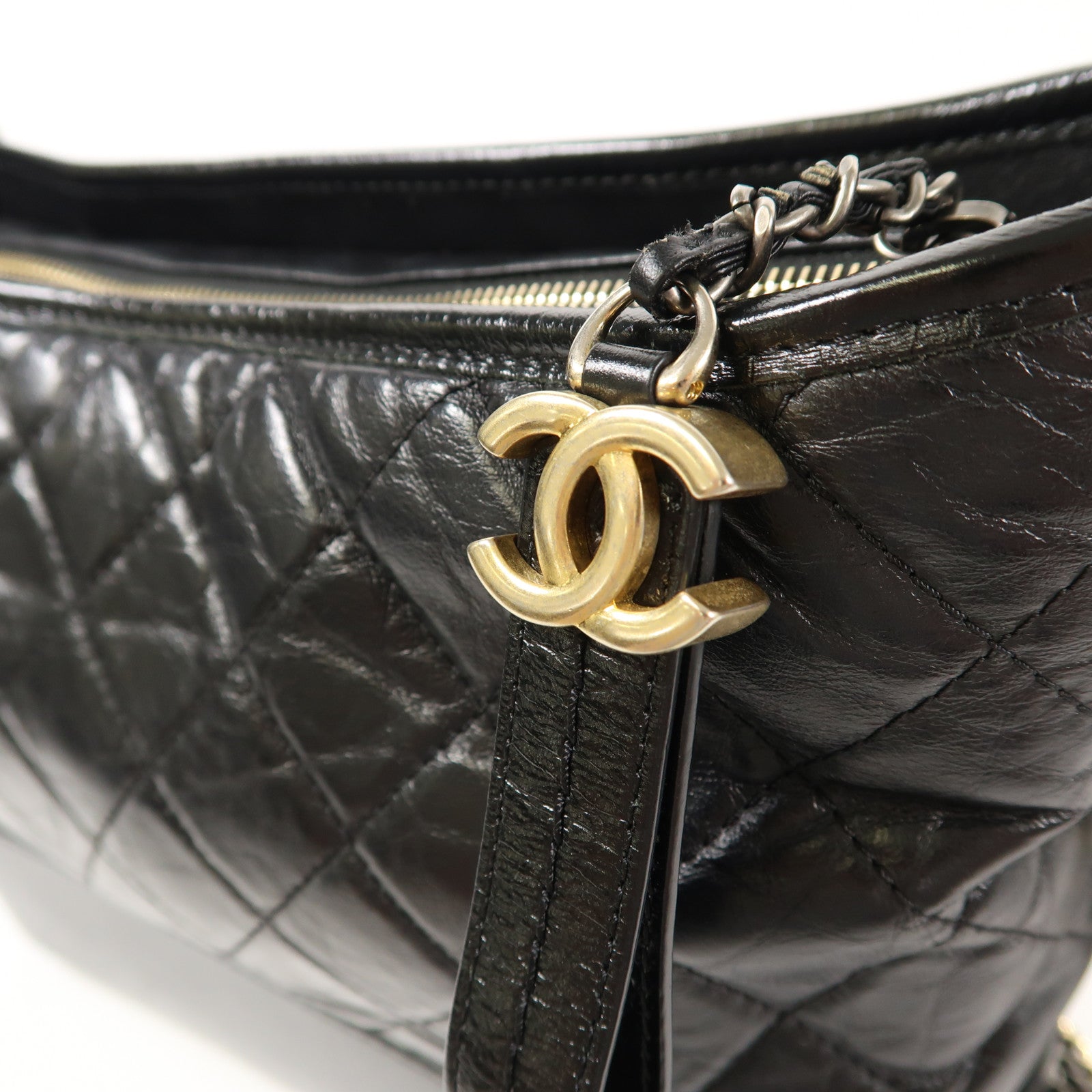 CHANEL 皮革Gabrielle Large鏈帶肩背袋
