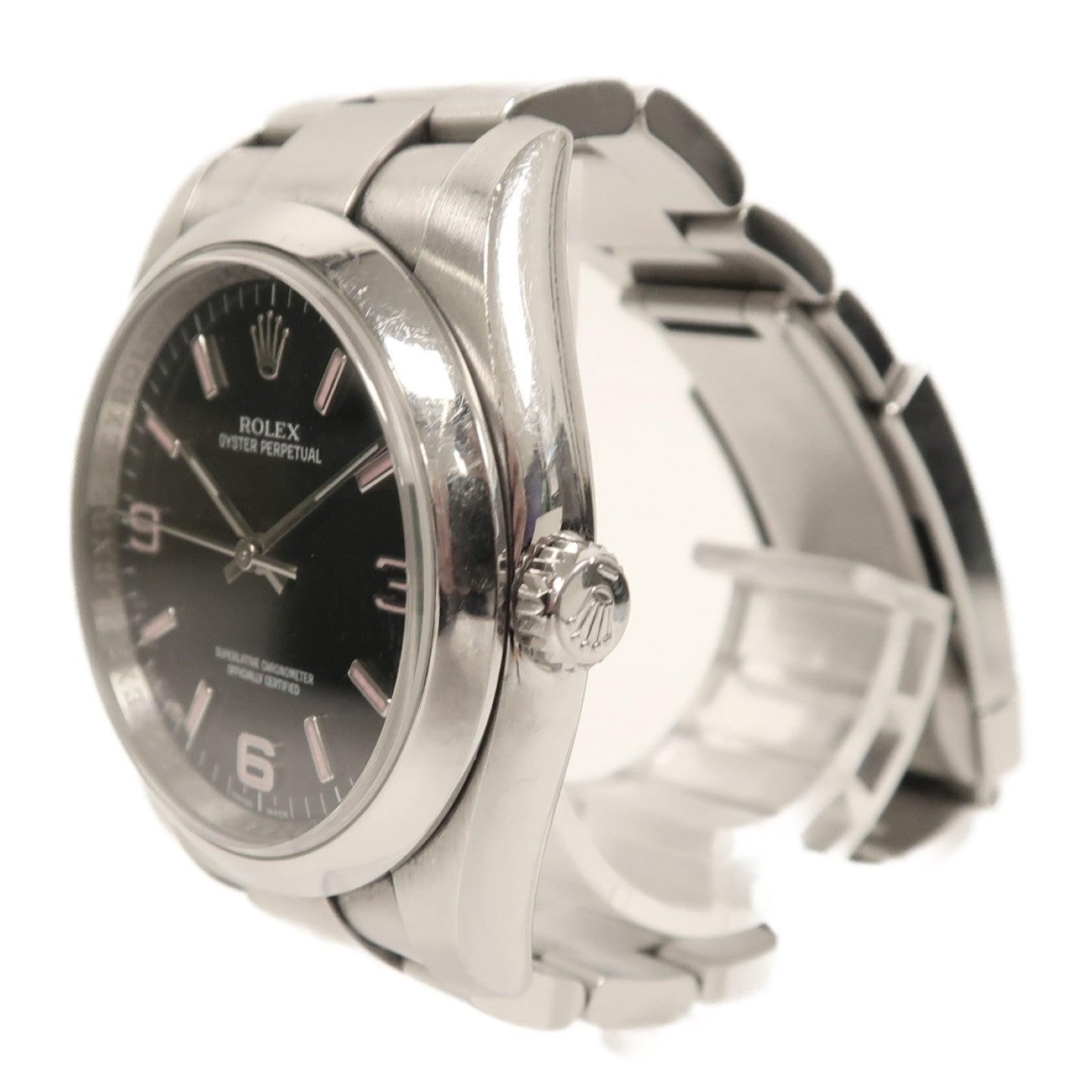 ROLEX Oyster Perpetual不鏽鋼手錶自動機芯黑色
