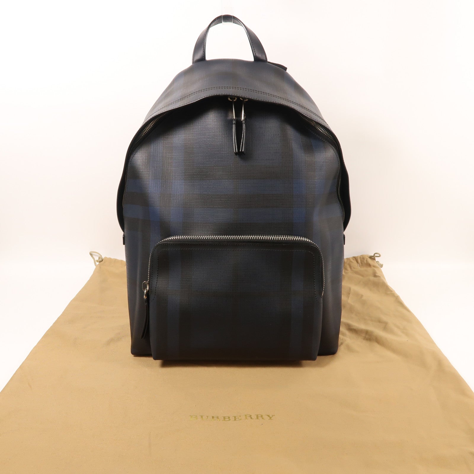 BURBERRY 塗層帆布Backpack銀扣背包