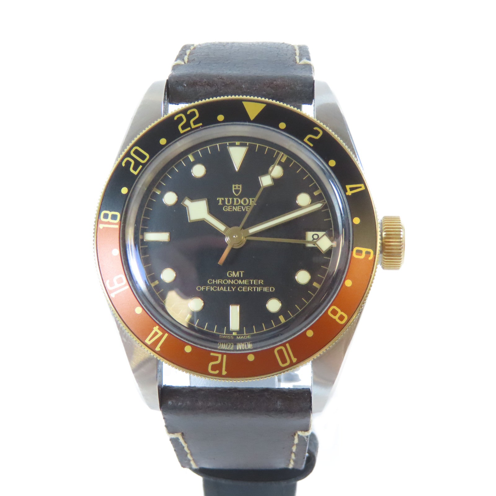 TUDOR Automatic Black Bay GMT 18K黃金/不鏽鋼自動機芯手錶黑色#19cm