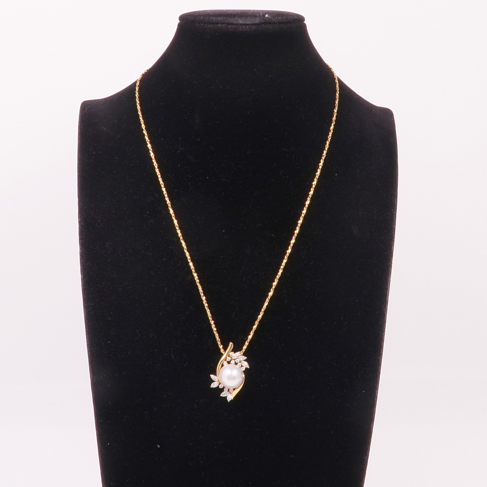 JEWELRY 【激減優惠】18K黄金Pearl Diamond Necklace珍珠/鑽石項鍊