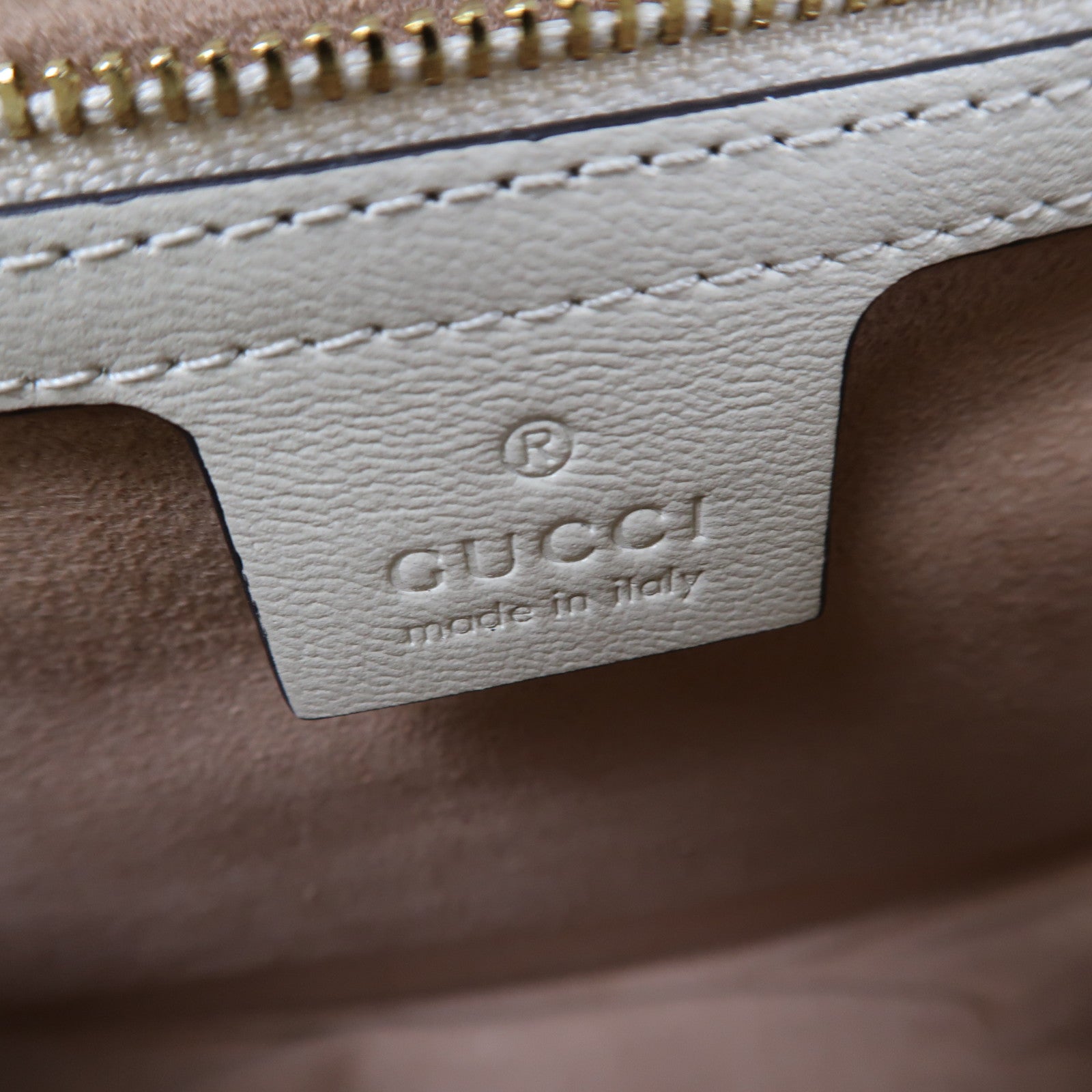 GUCCI 塗層帆布/皮革Shoulder Bag金扣肩背袋白色/啡色/黃色