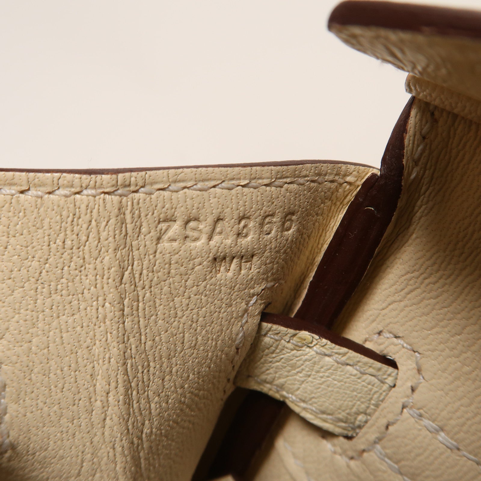 HERMES 【激減優惠】鴕鳥皮革Birkin 25金扣手挽袋奶油白色