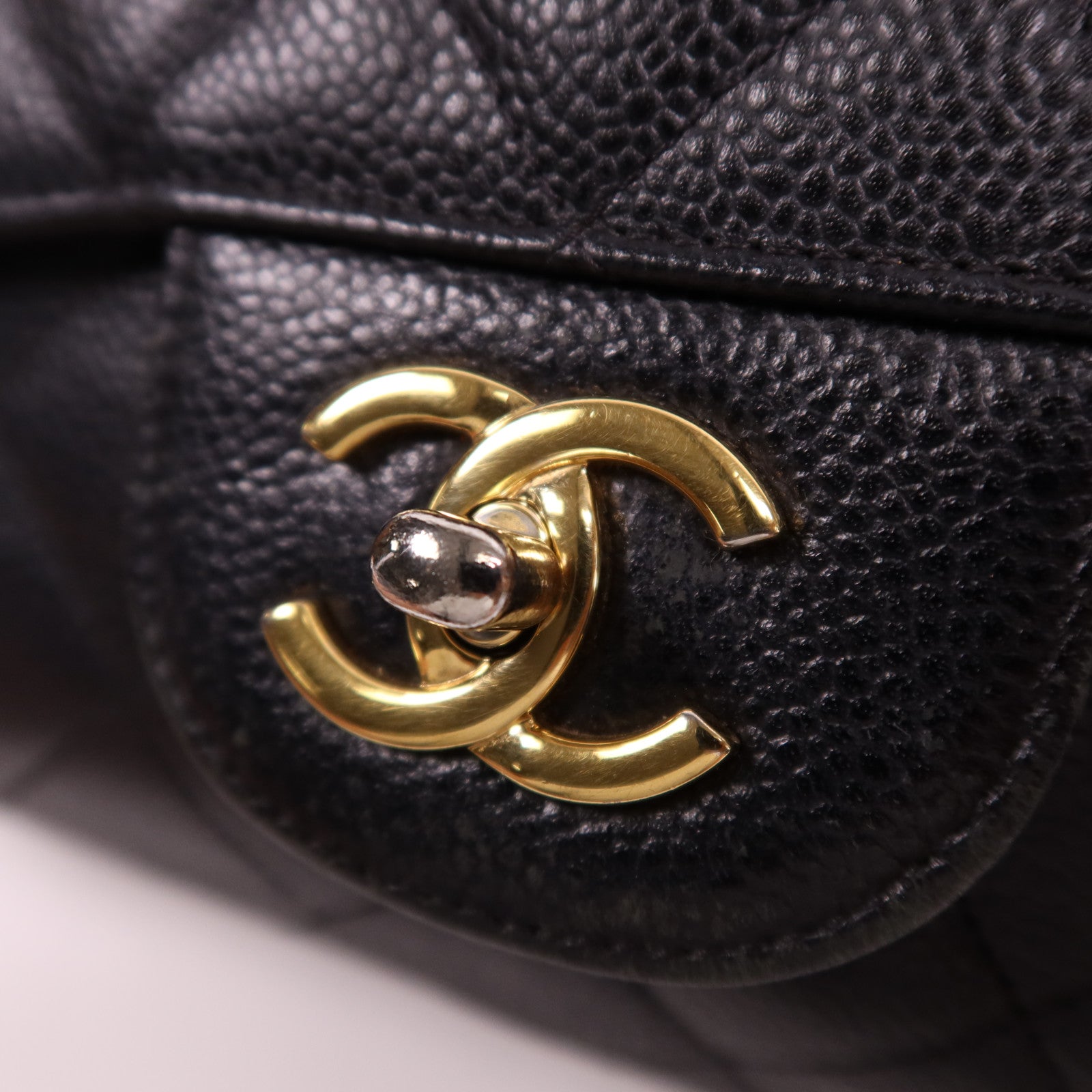 CHANEL 牛皮皮革Large Classic金扣鏈帶肩背袋
