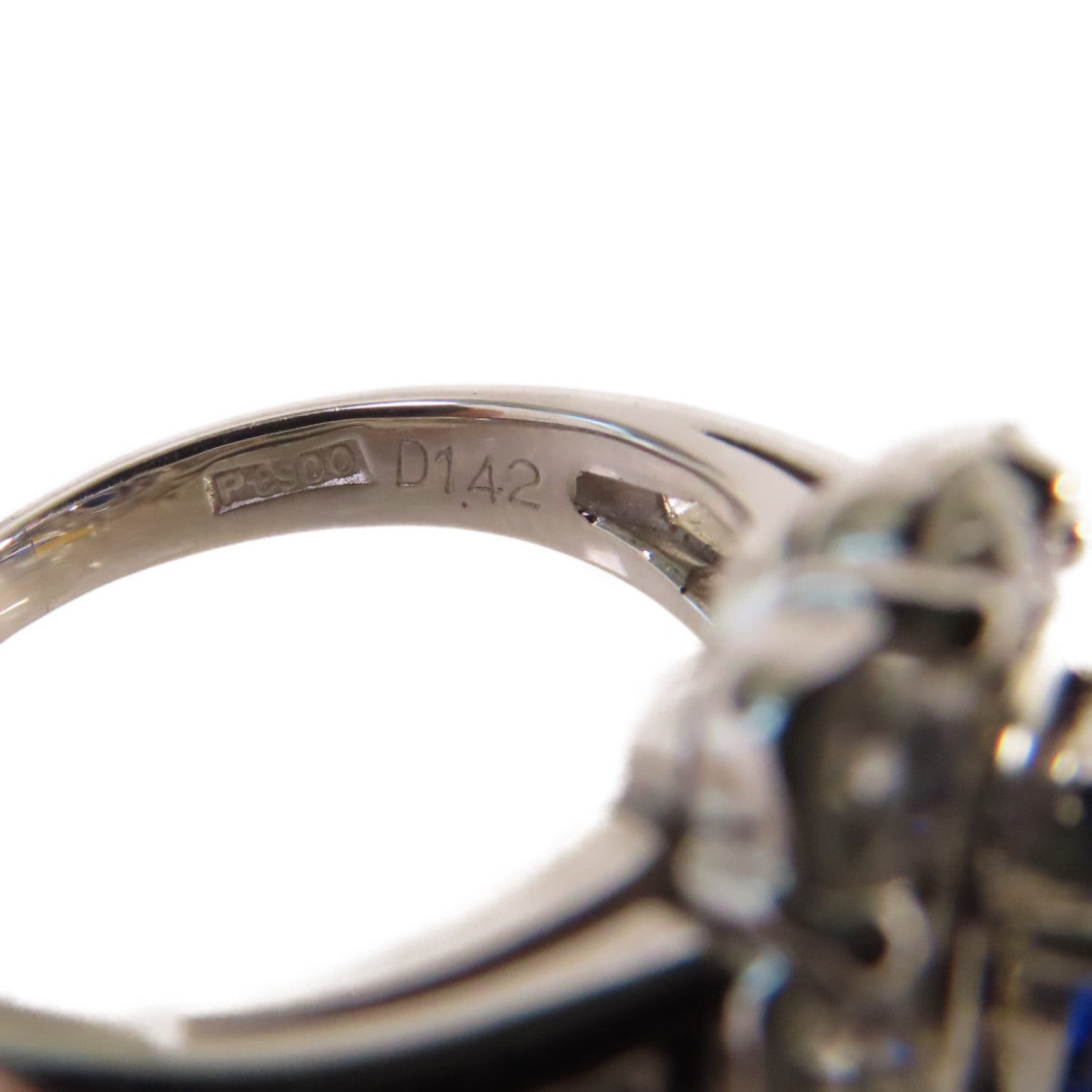 JEWELRY 【激減優惠】PT900鉑金/1.168ct藍寶石/1.42ct鑽石Sapphire Ring戒指US#5.5