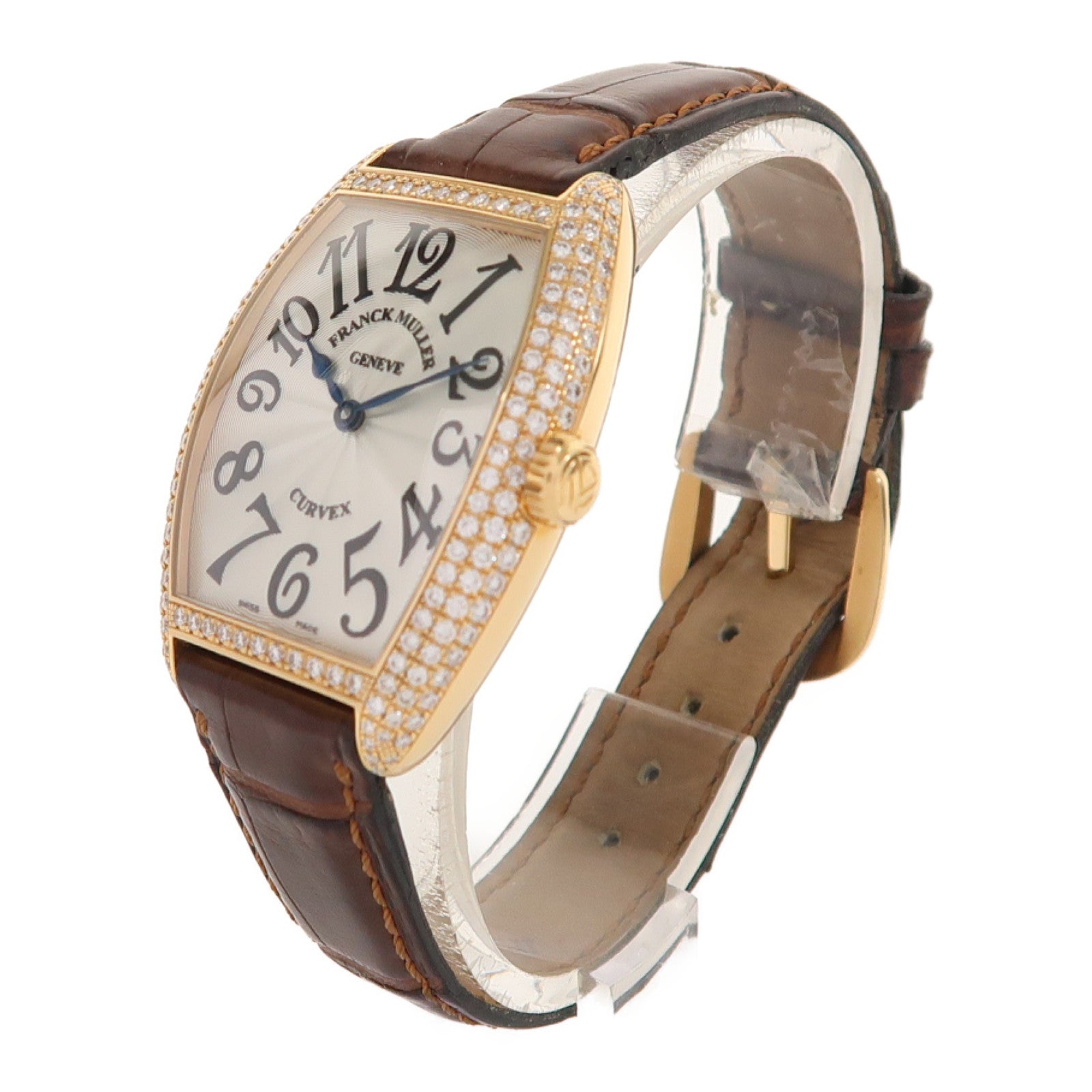 FRANCK MULLER Cintree Curvex18K玫瑰金/不鏽鋼手錶石英機芯米色